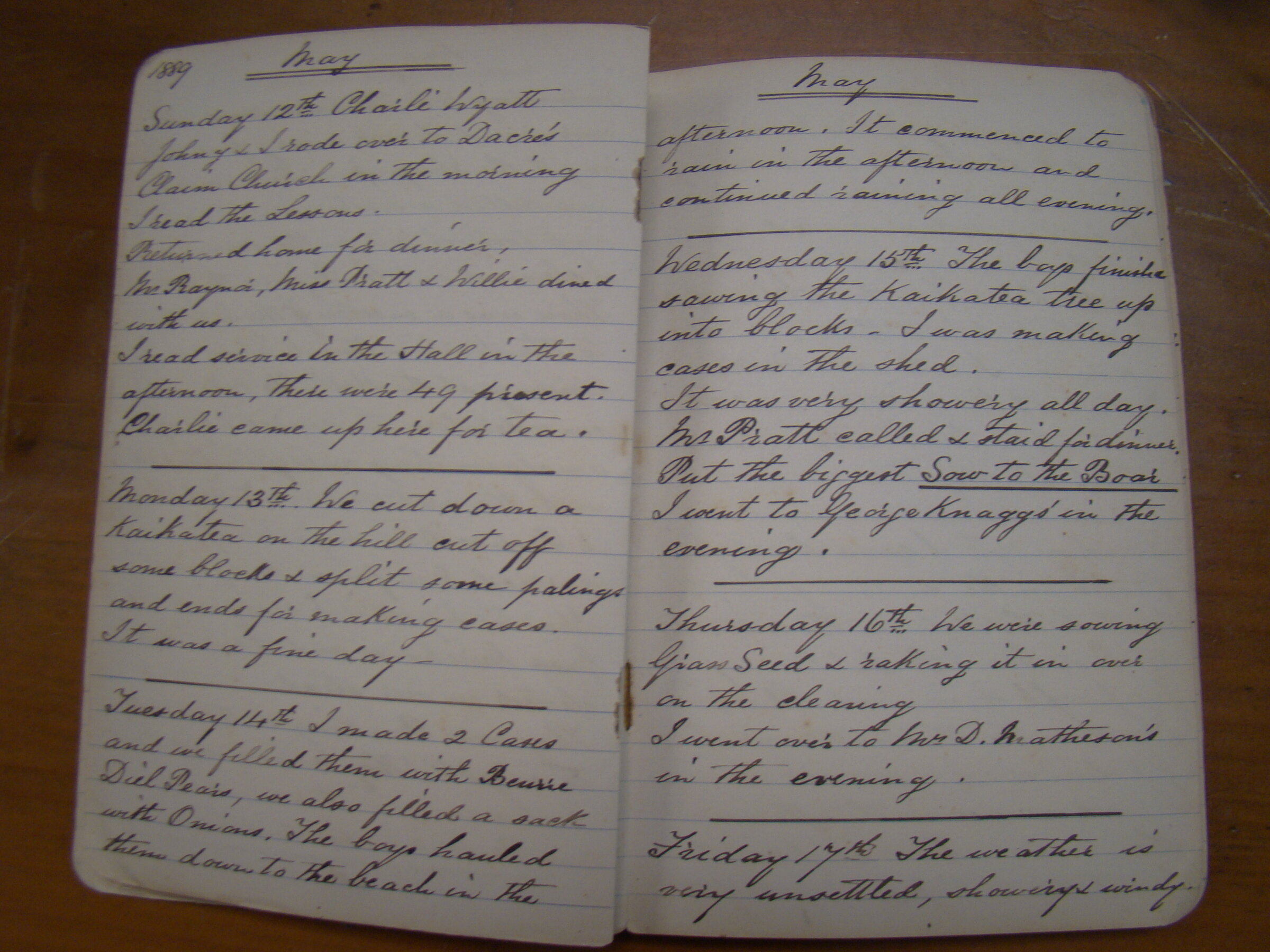 Original CS Clarke diary page
