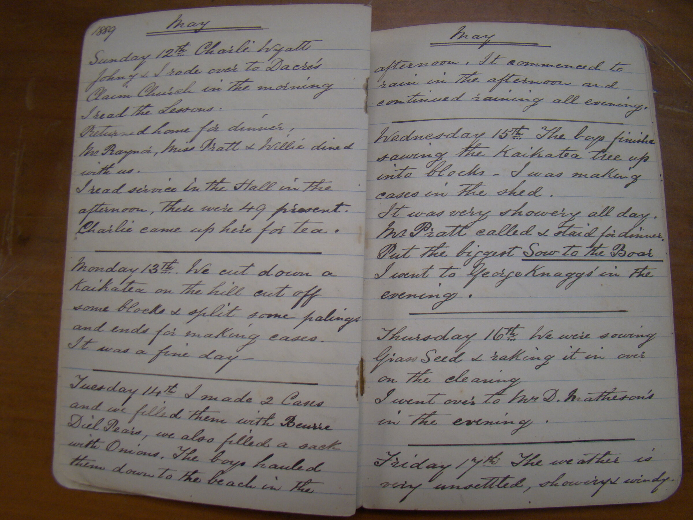Original CS Clarke diary page