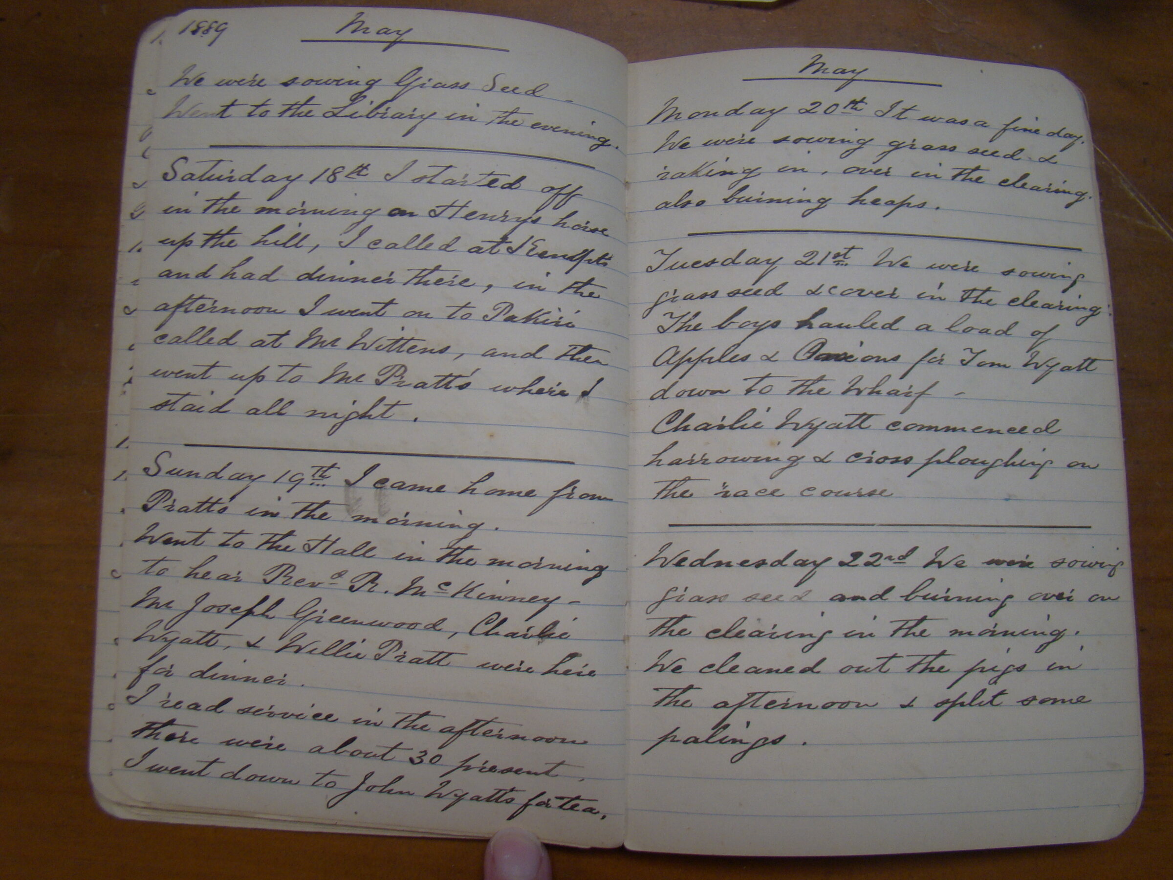 Original CS Clarke diary page