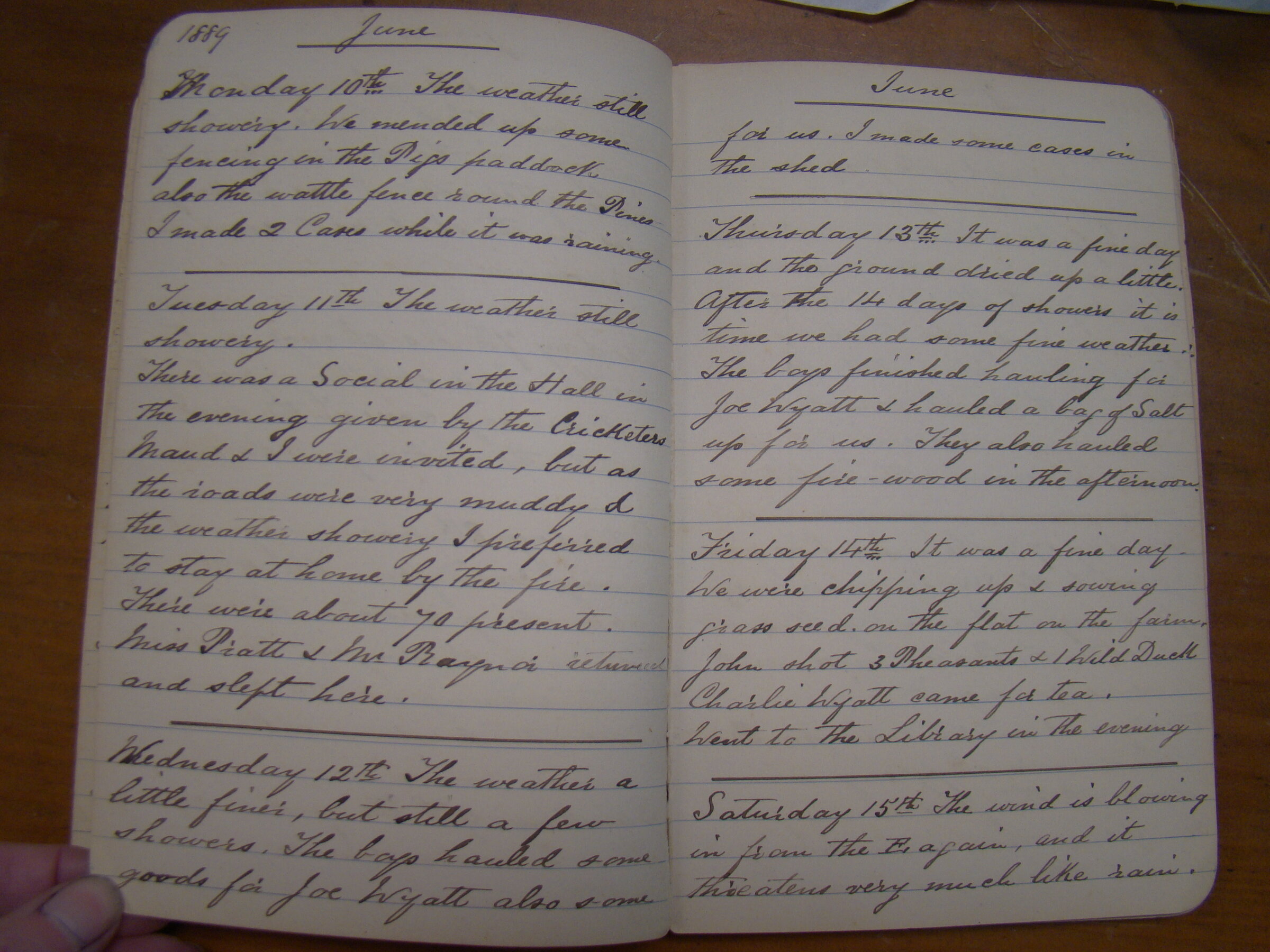 Original CS Clarke diary page