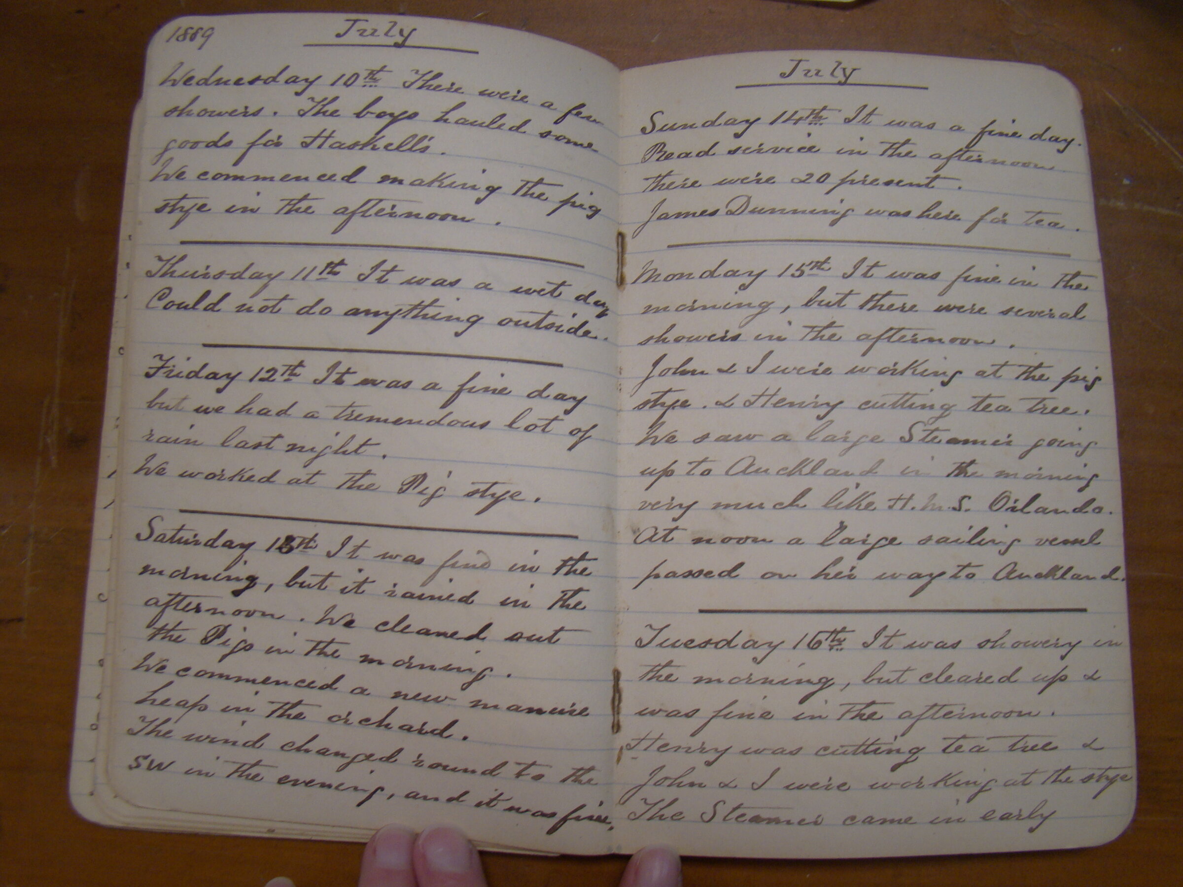 Original CS Clarke diary page