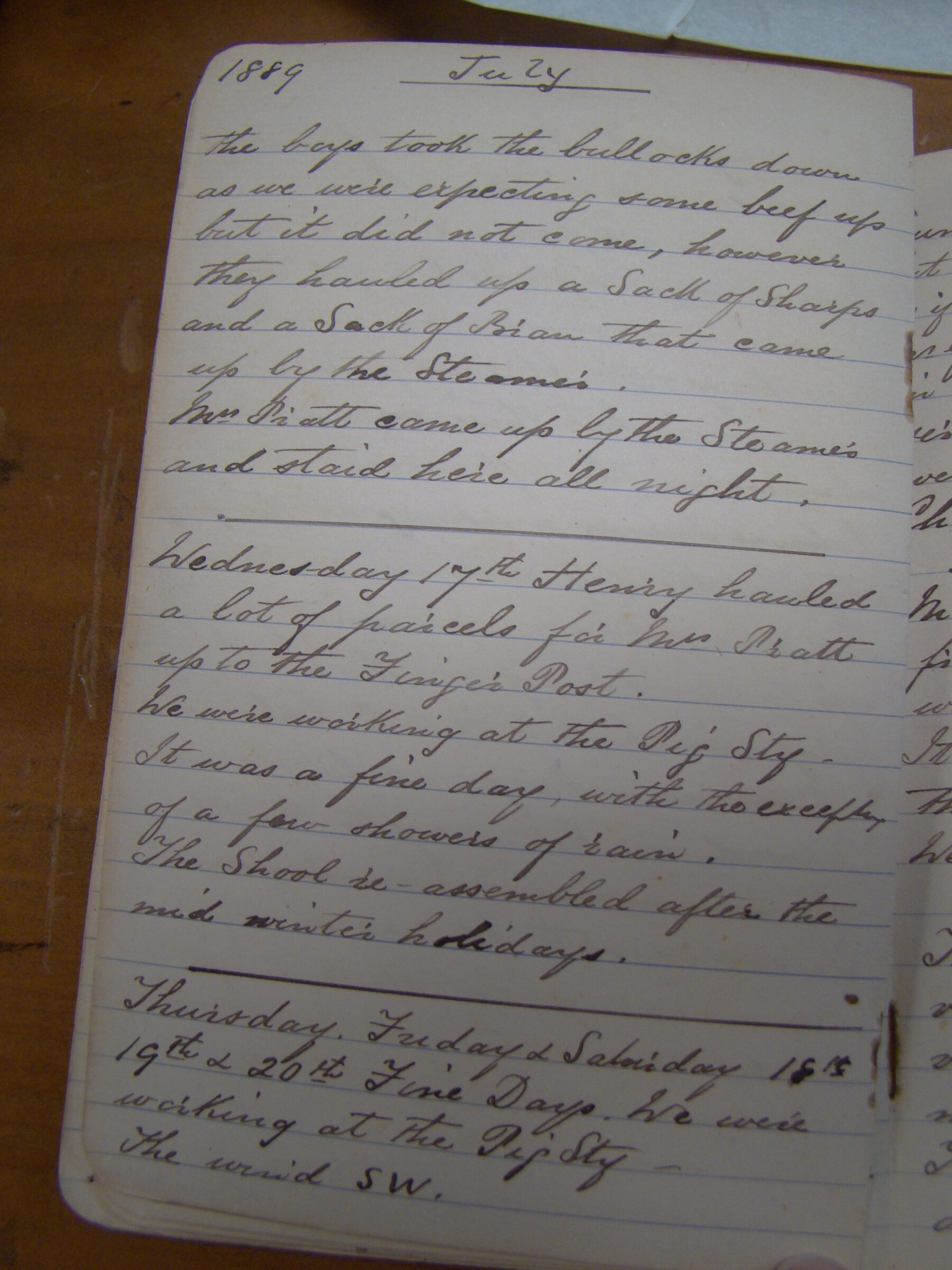 Original CS Clarke diary page