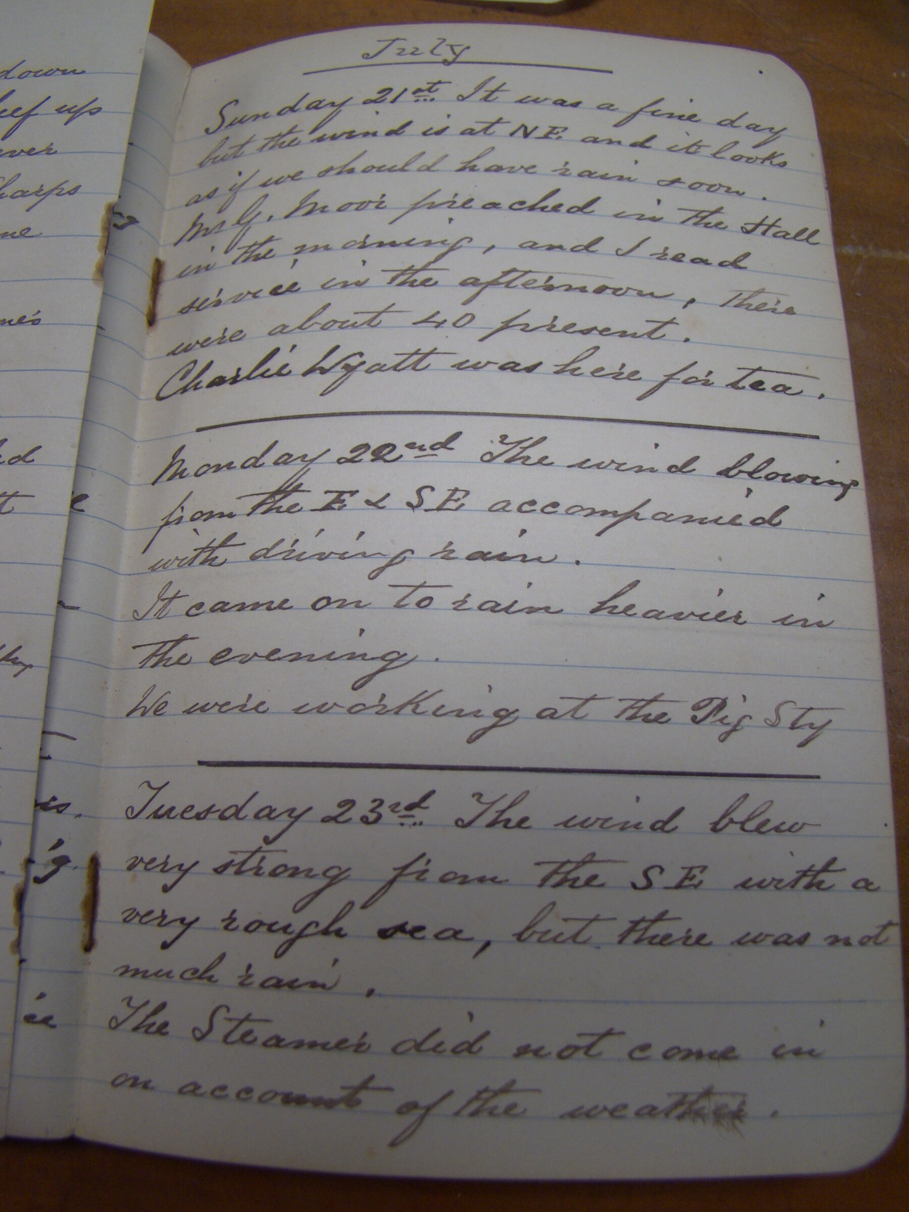 Original CS Clarke diary page