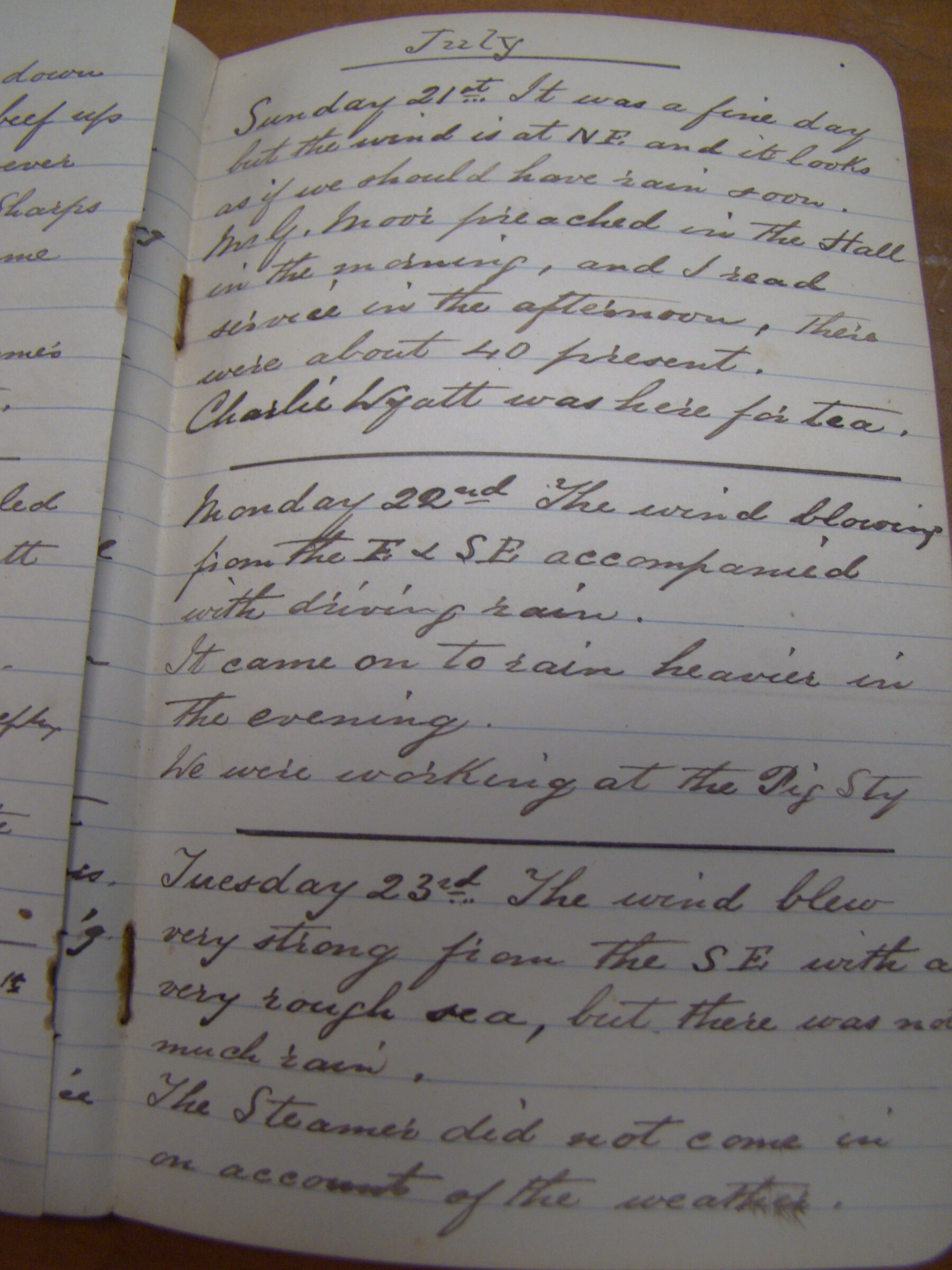 Original CS Clarke diary page