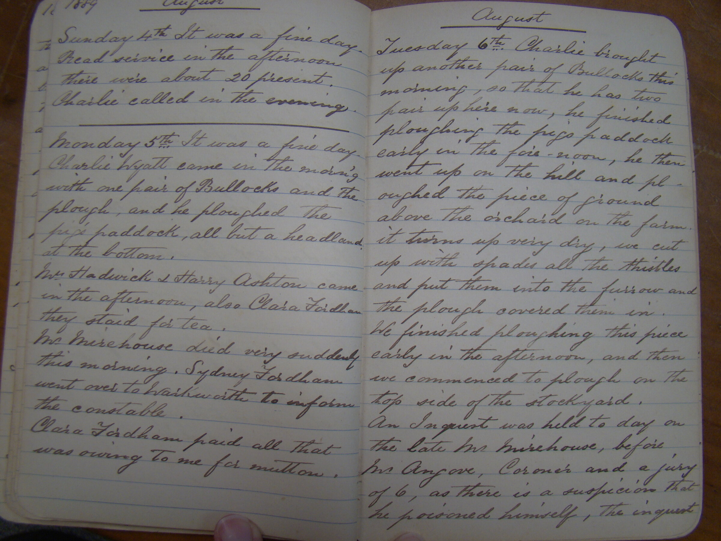 Original CS Clarke diary page