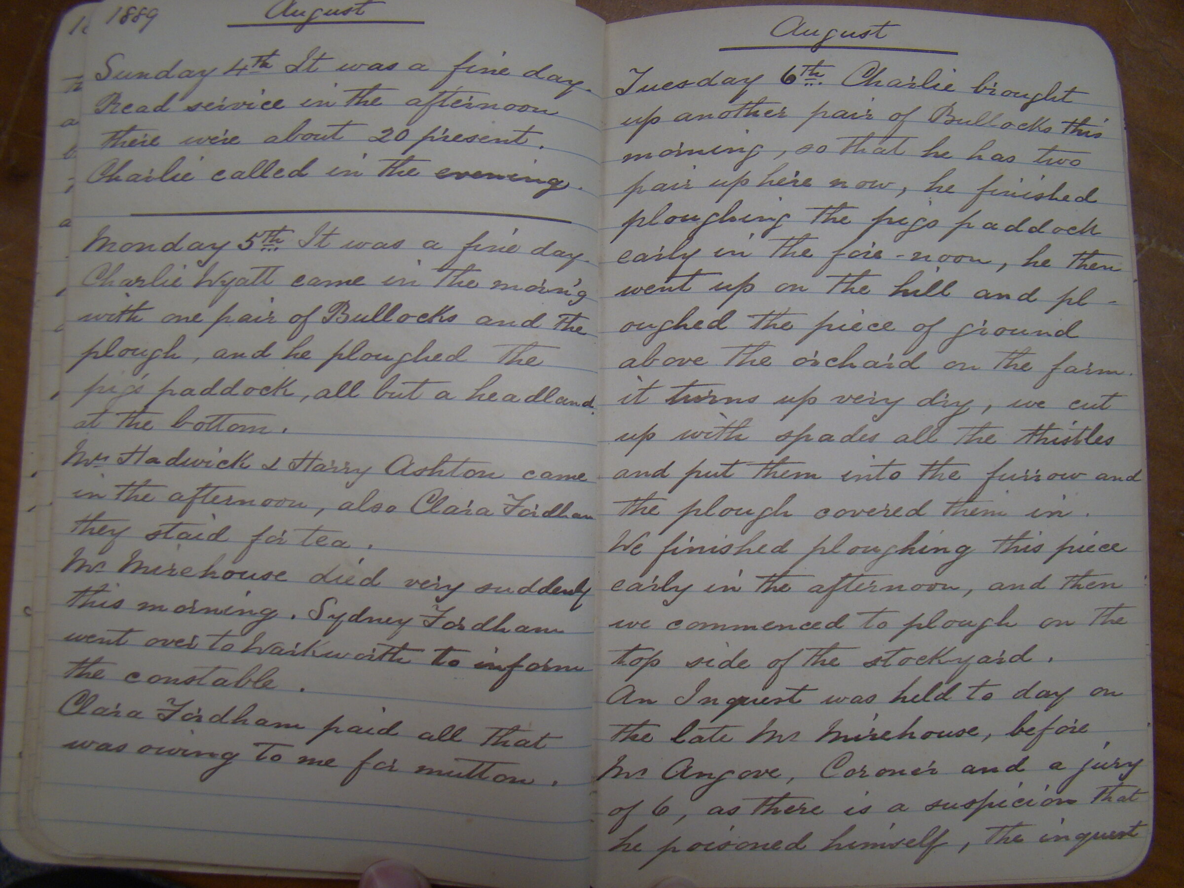 Original CS Clarke diary page