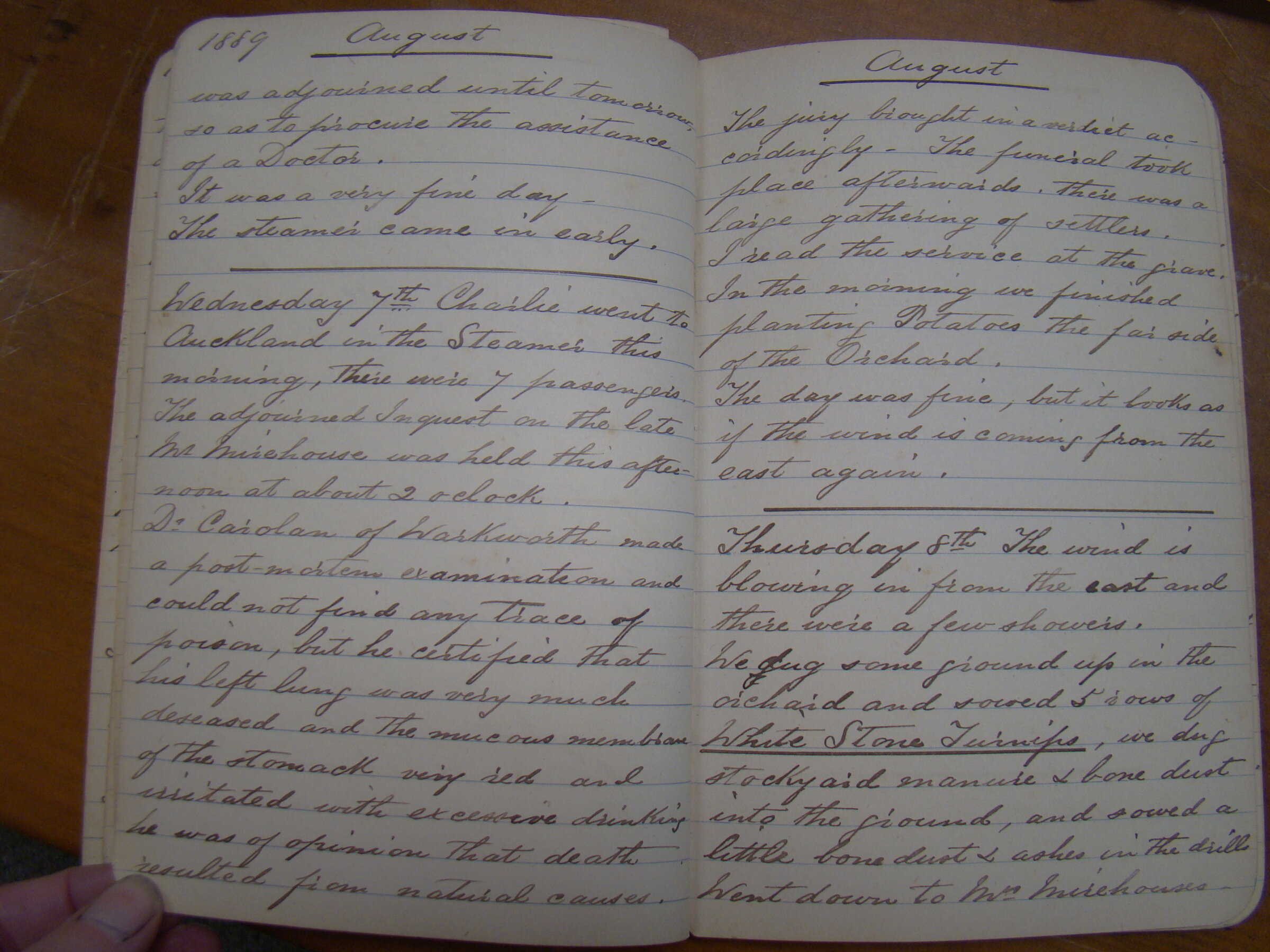 Original CS Clarke diary page