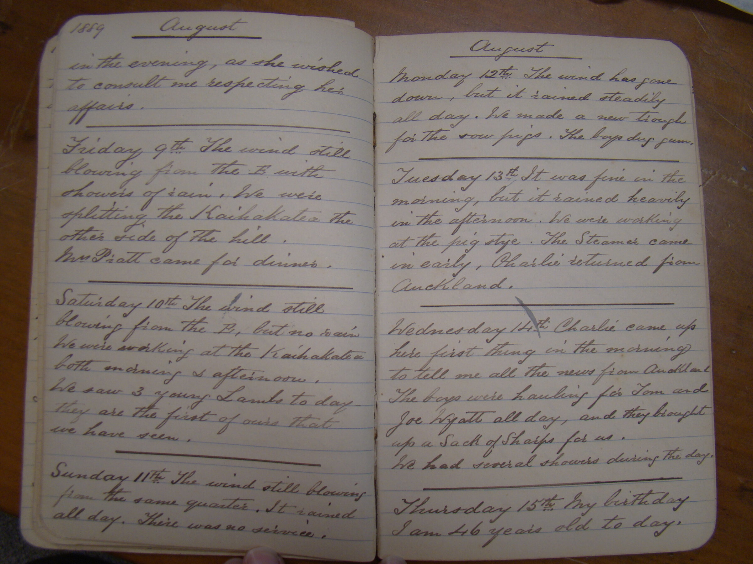 Original CS Clarke diary page
