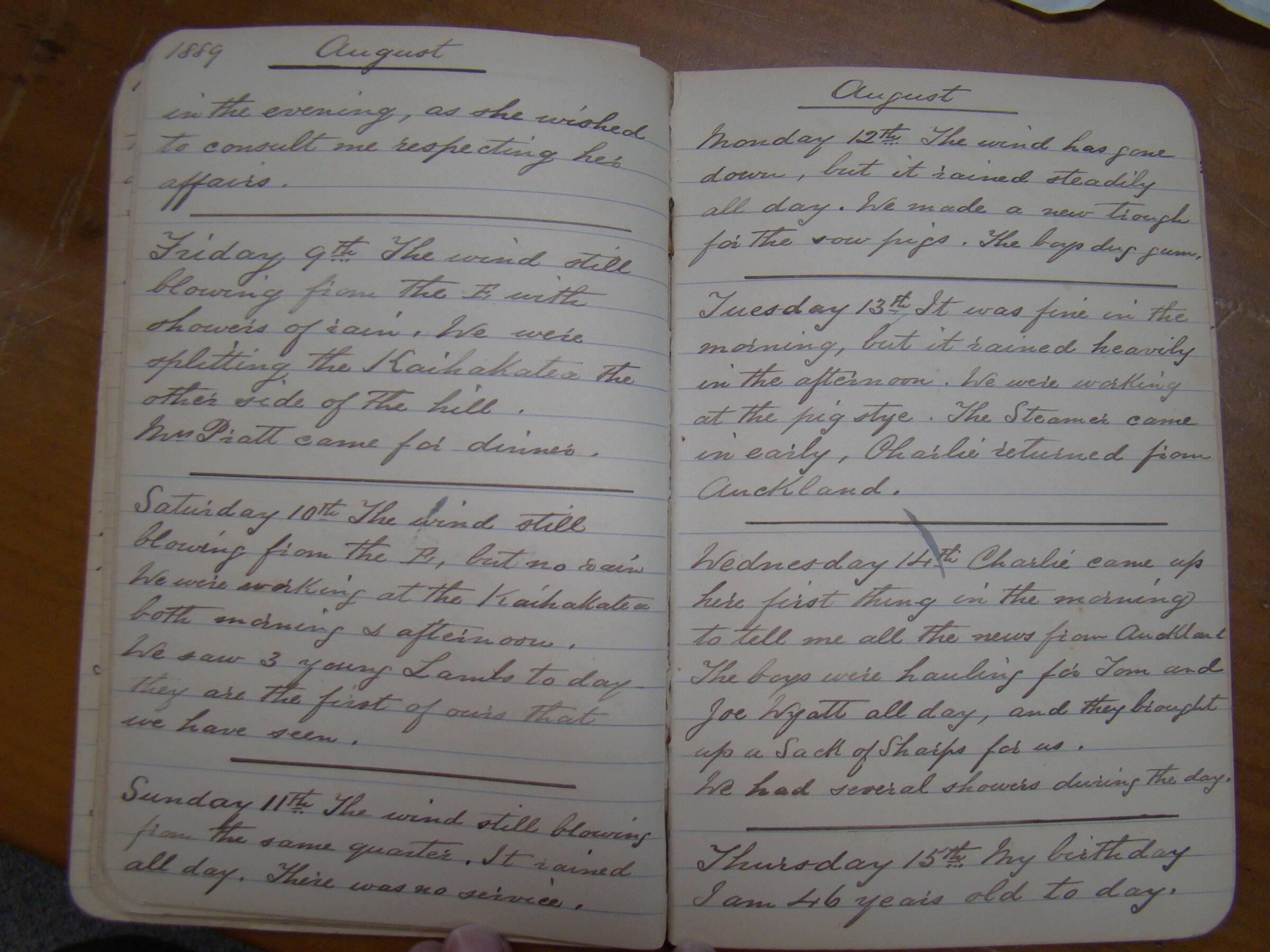 Original CS Clarke diary page
