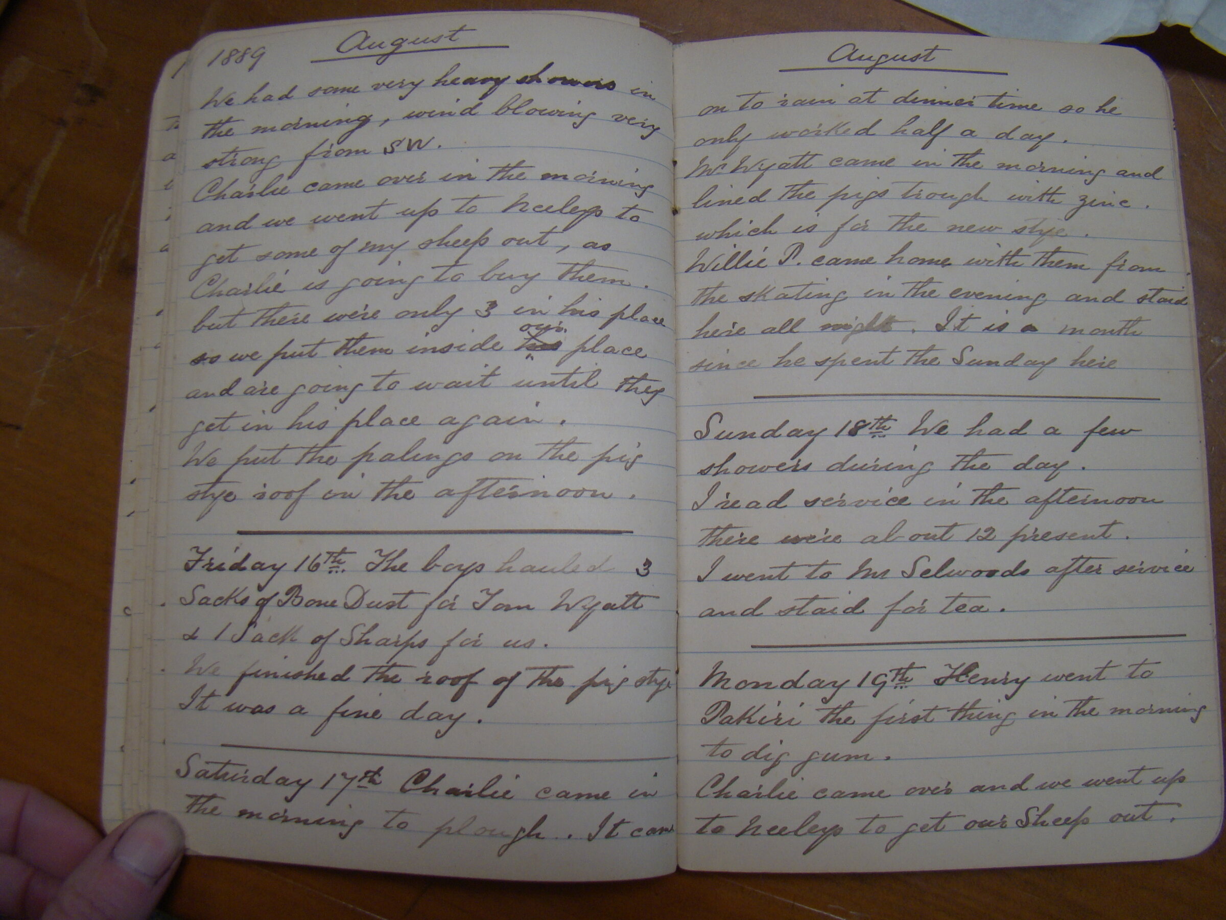 Original CS Clarke diary page