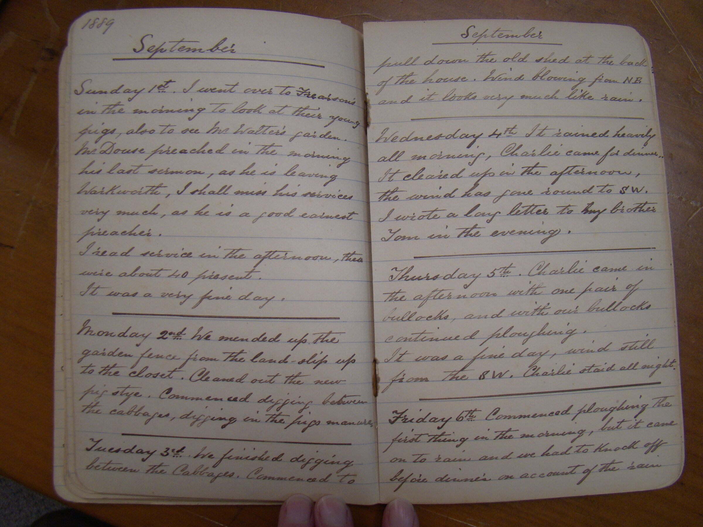 Original CS Clarke diary page