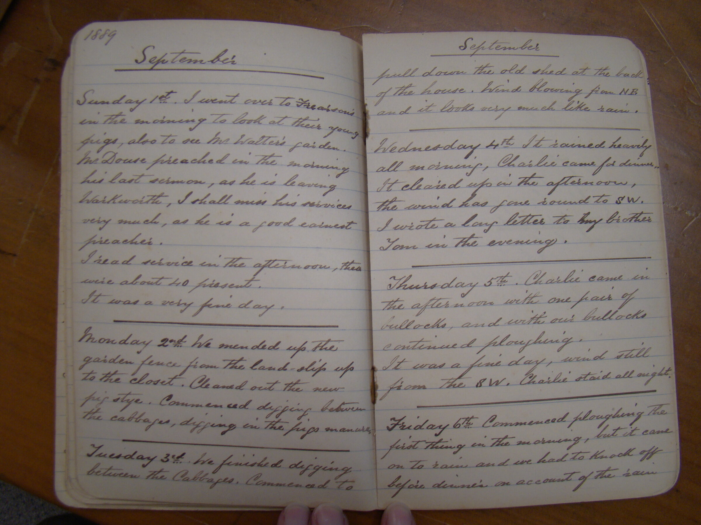 Original CS Clarke diary page