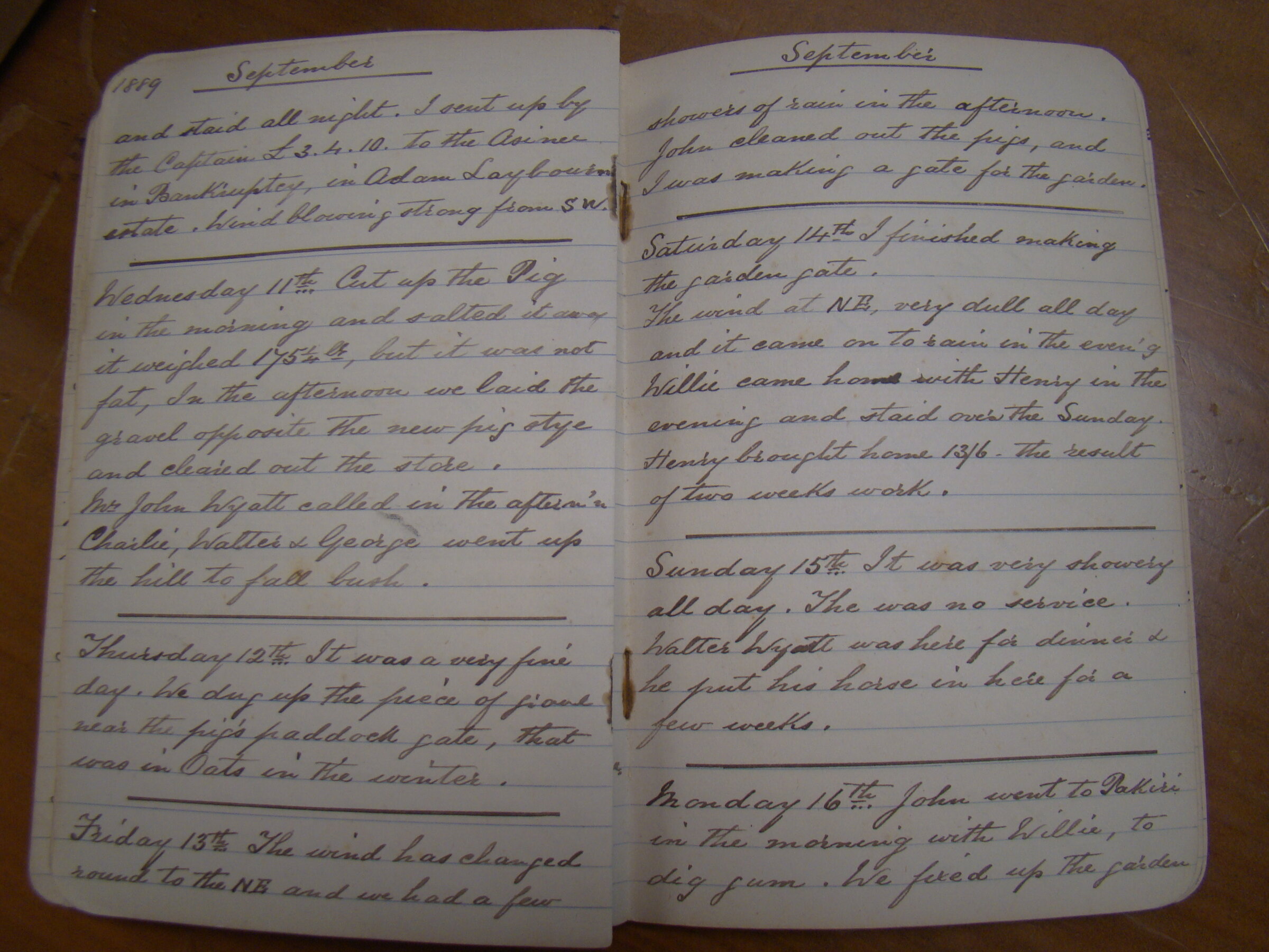 Original CS Clarke diary page
