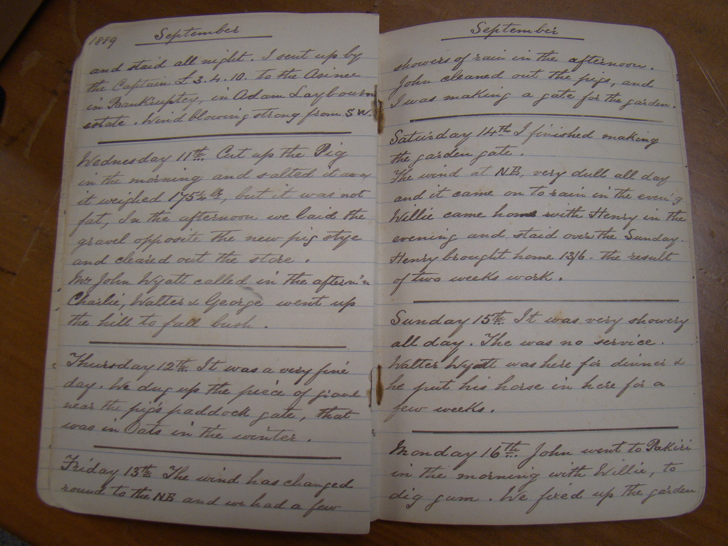 Original CS Clarke diary page