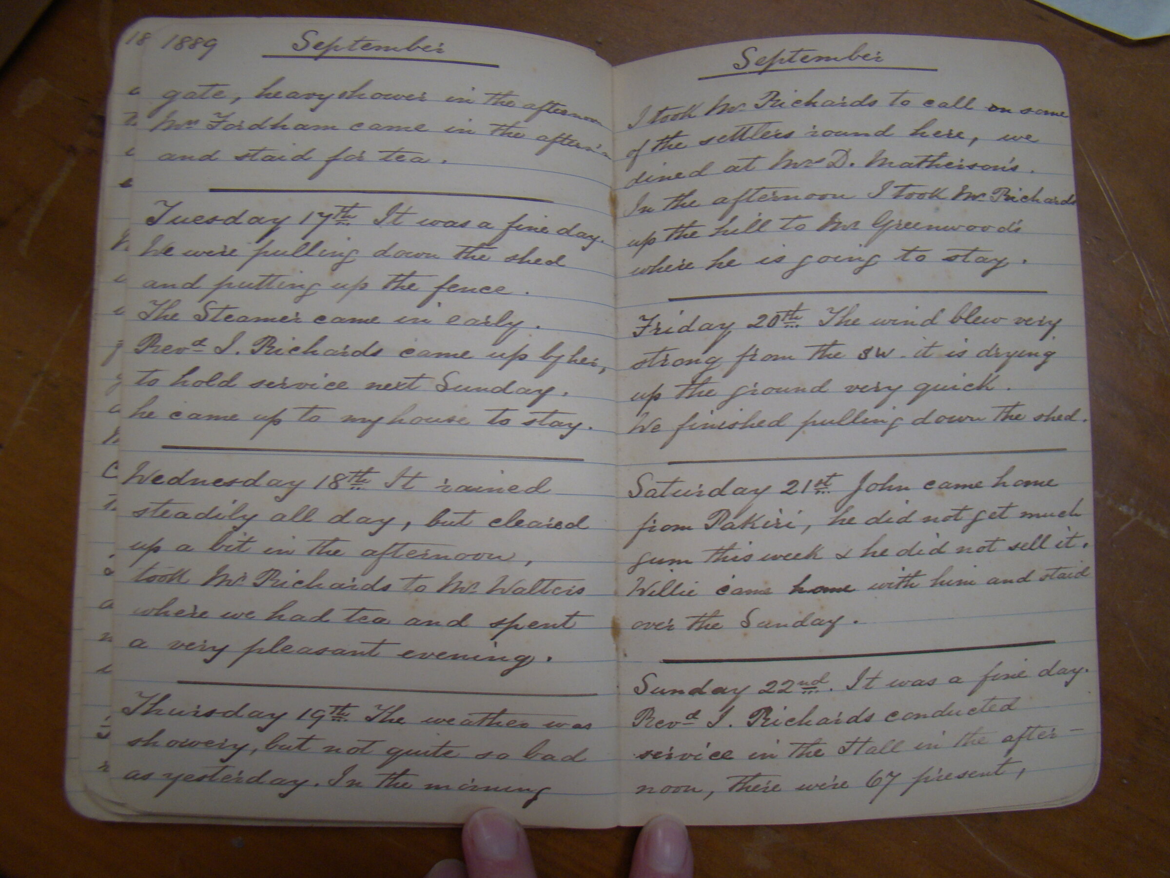 Original CS Clarke diary page