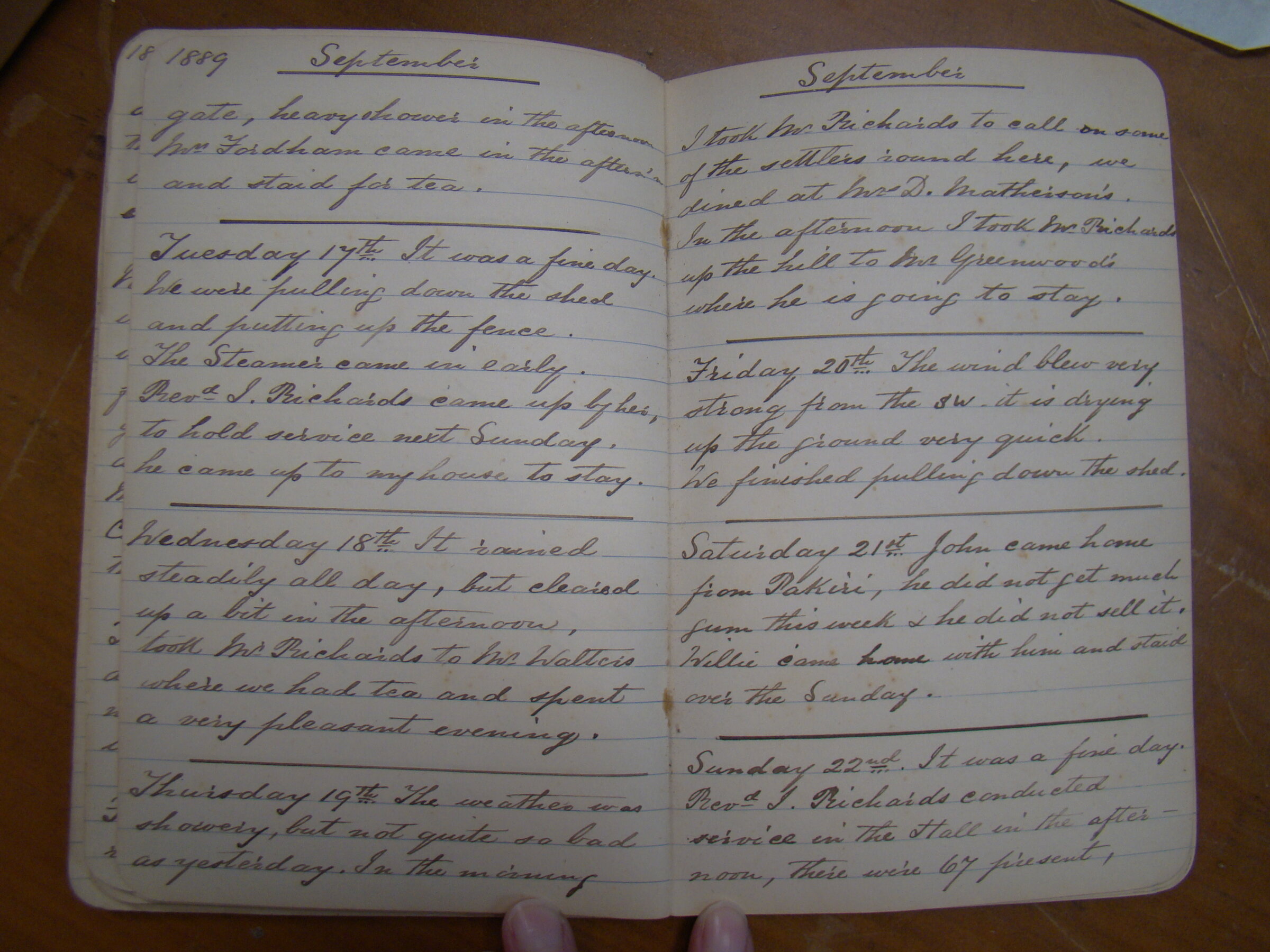 Original CS Clarke diary page