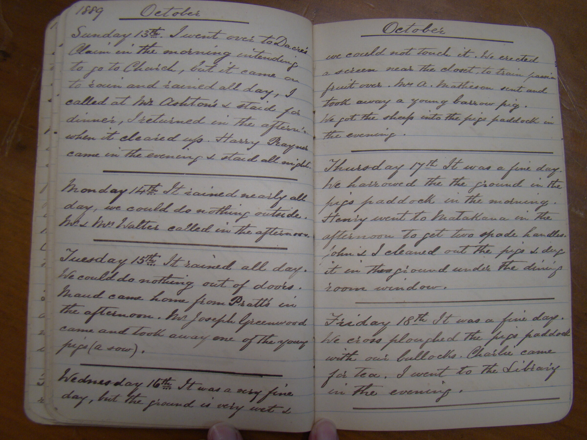 Original CS Clarke diary page