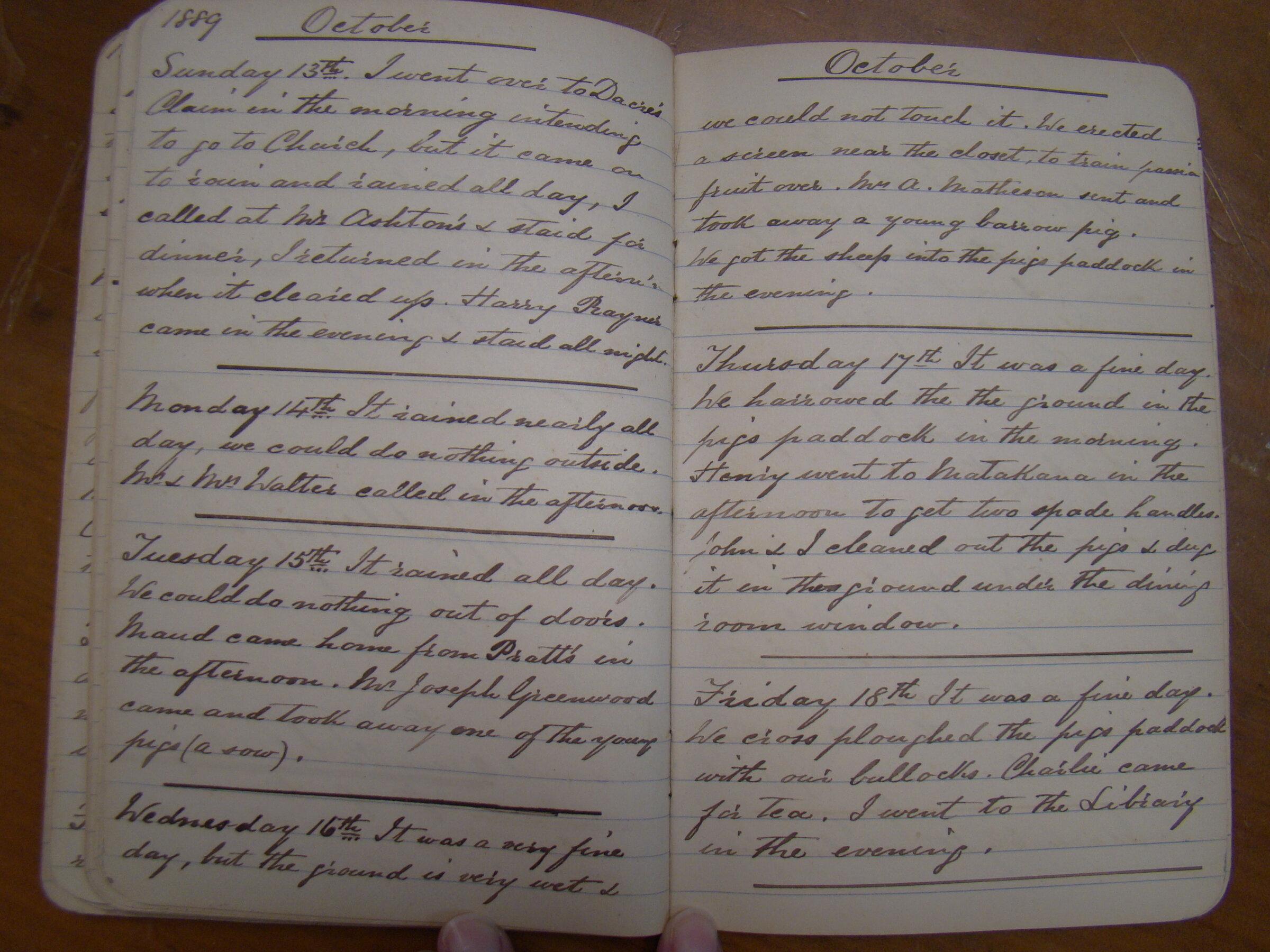 Original CS Clarke diary page