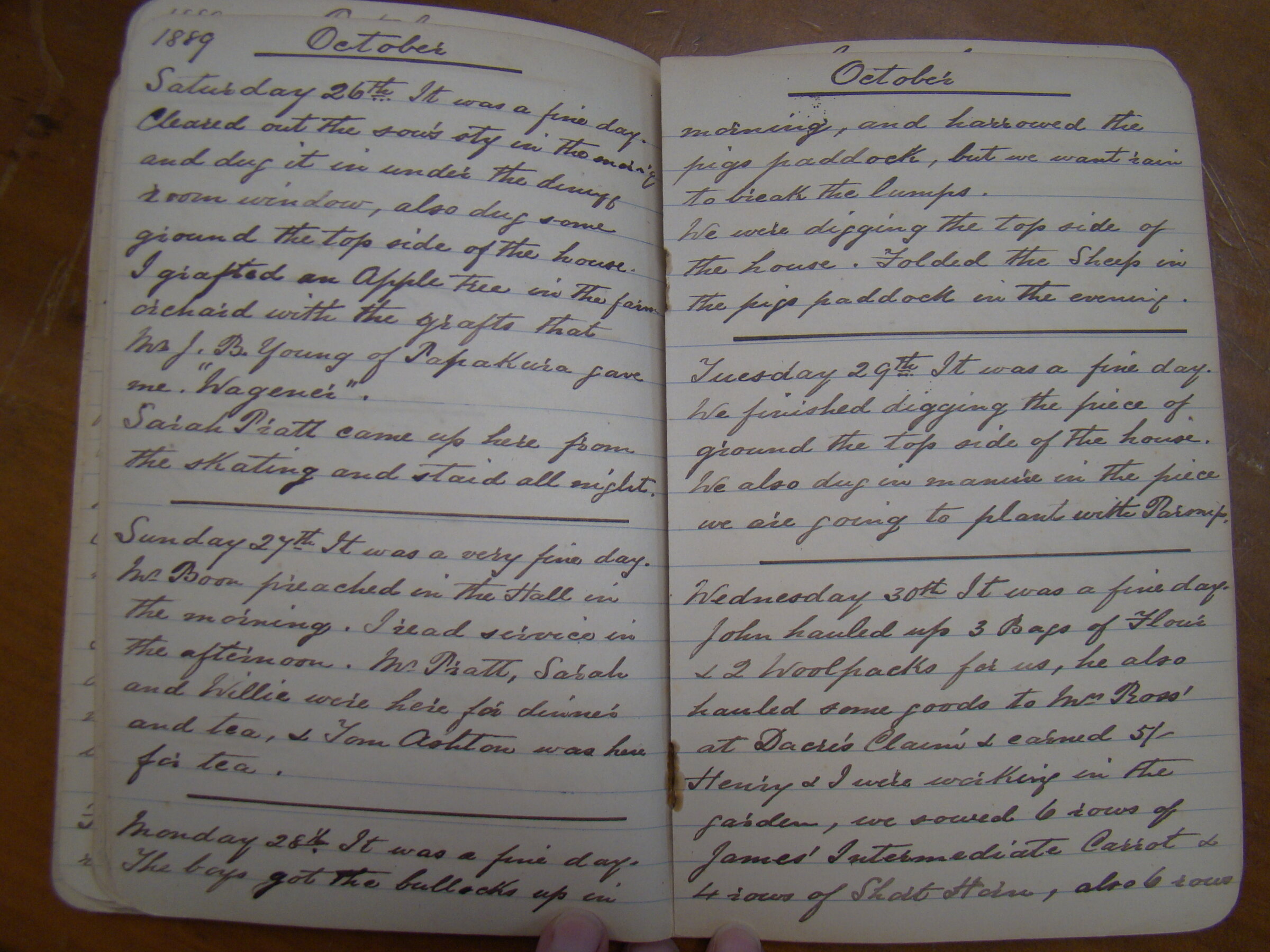 Original CS Clarke diary page