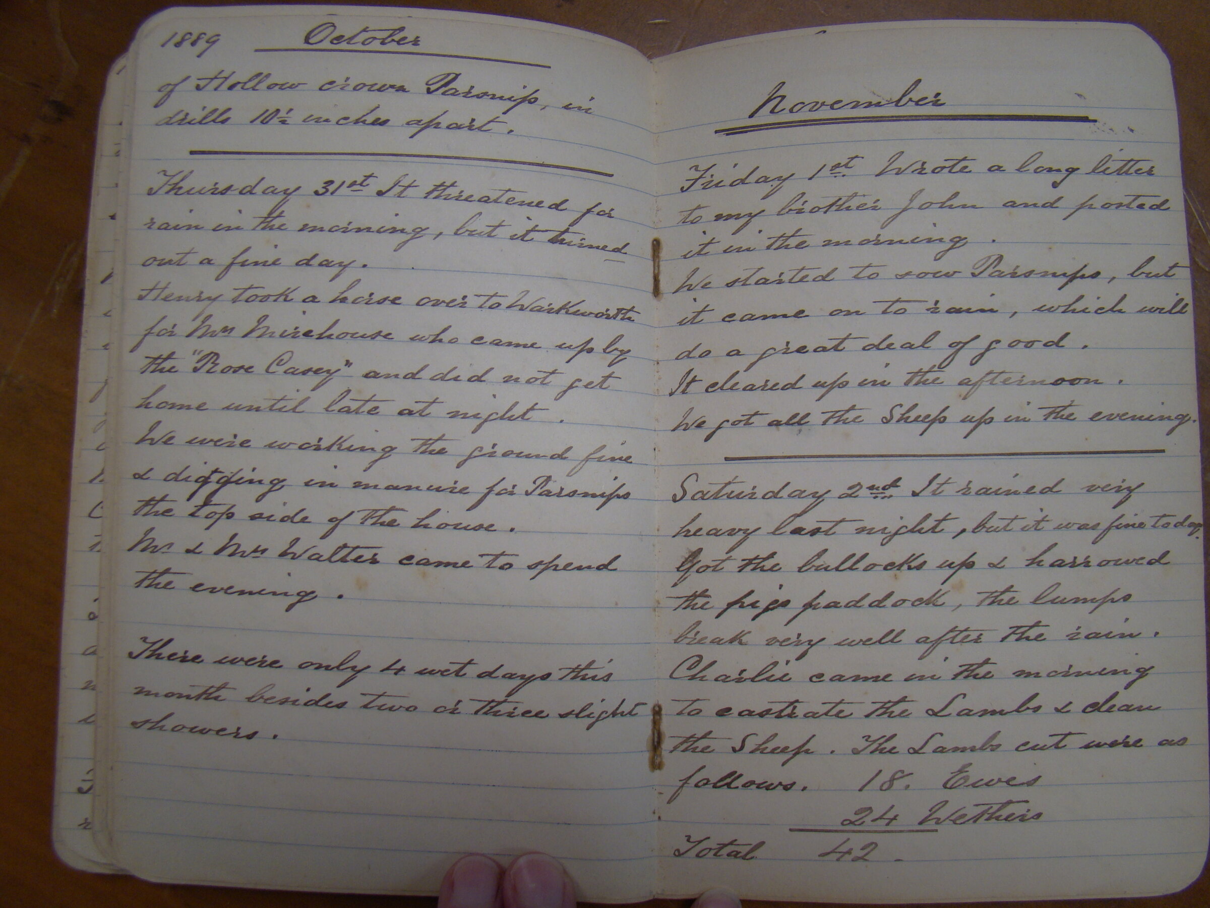 Original CS Clarke diary page