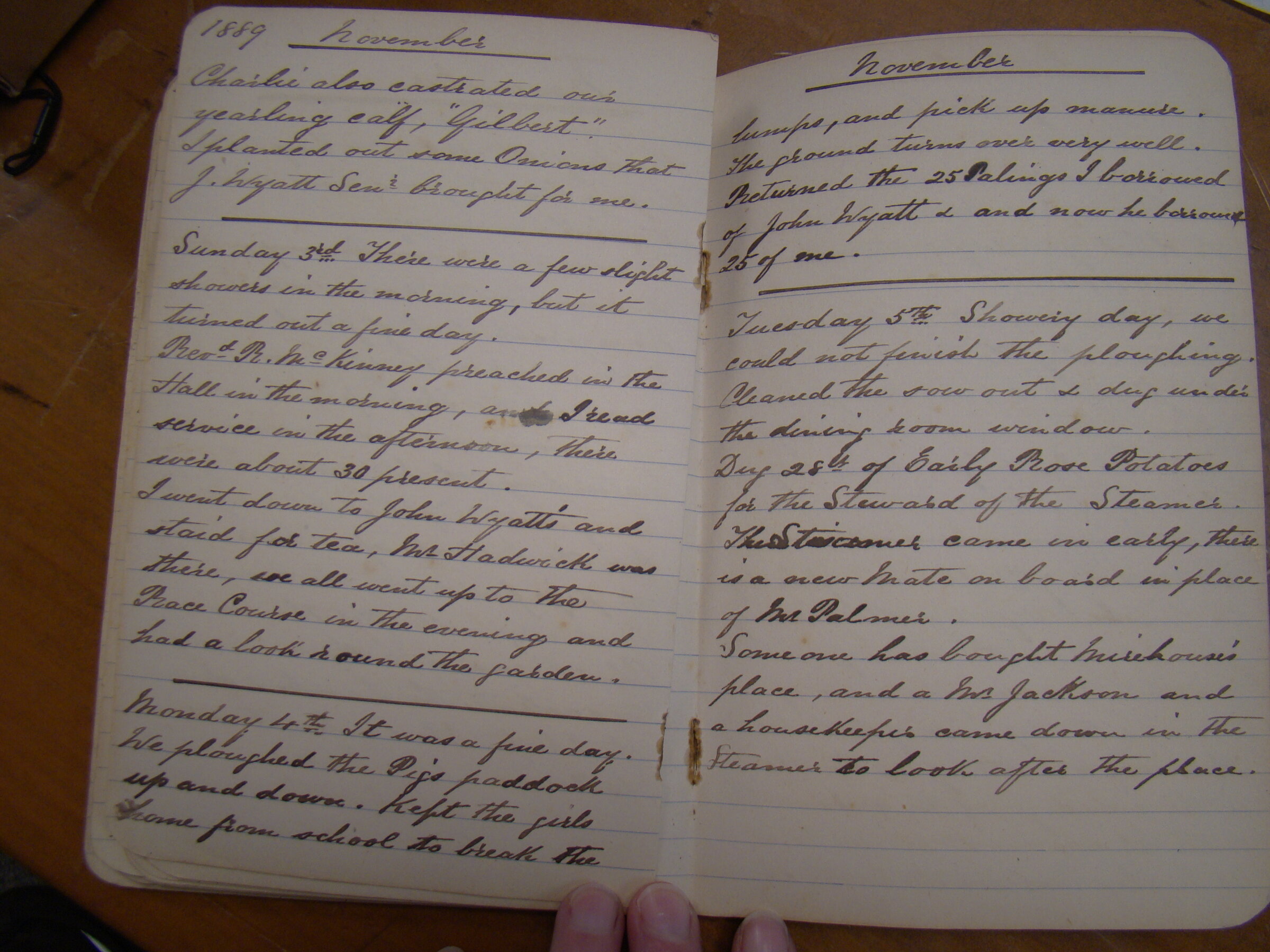 Original CS Clarke diary page
