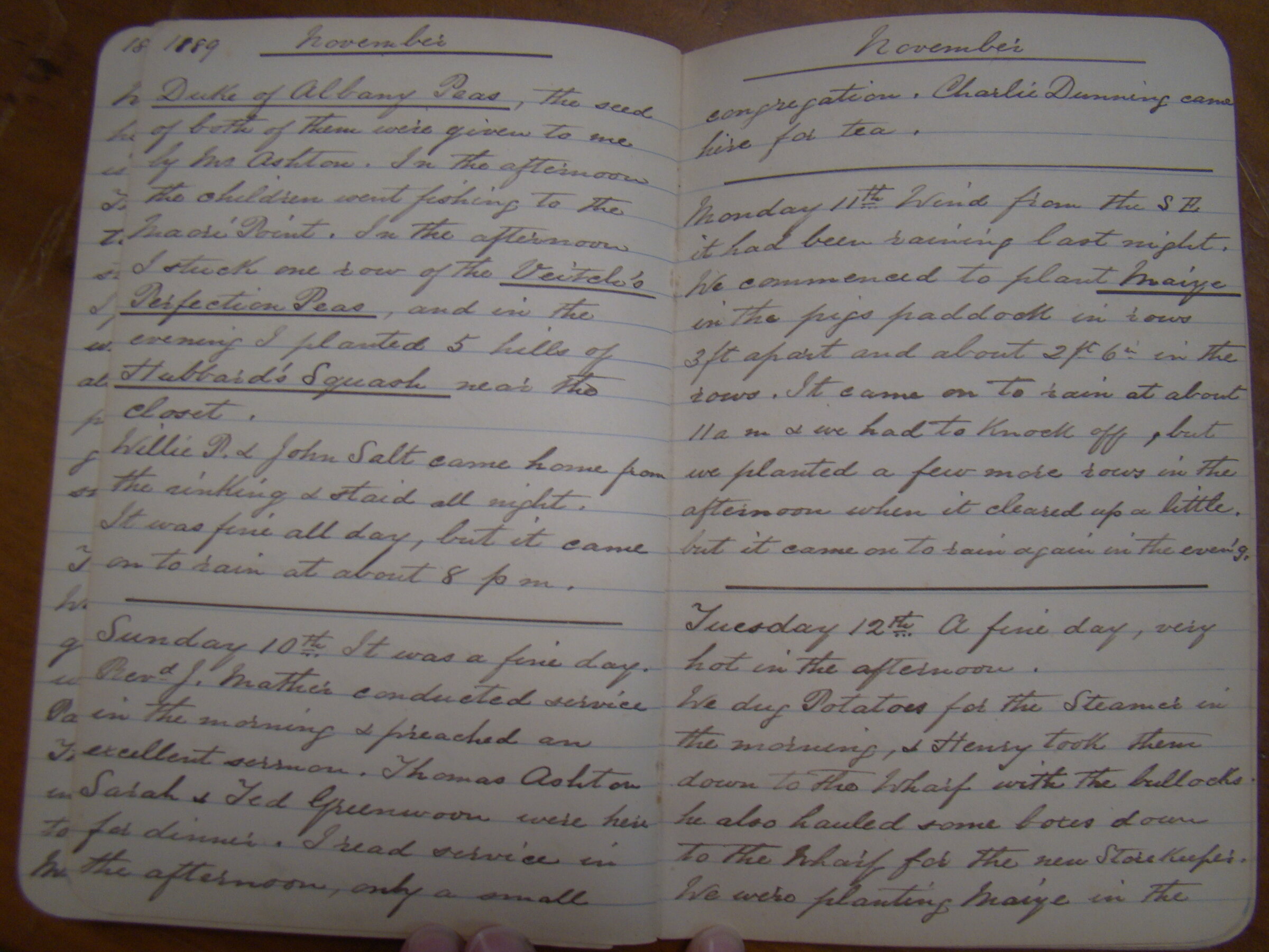 Original CS Clarke diary page