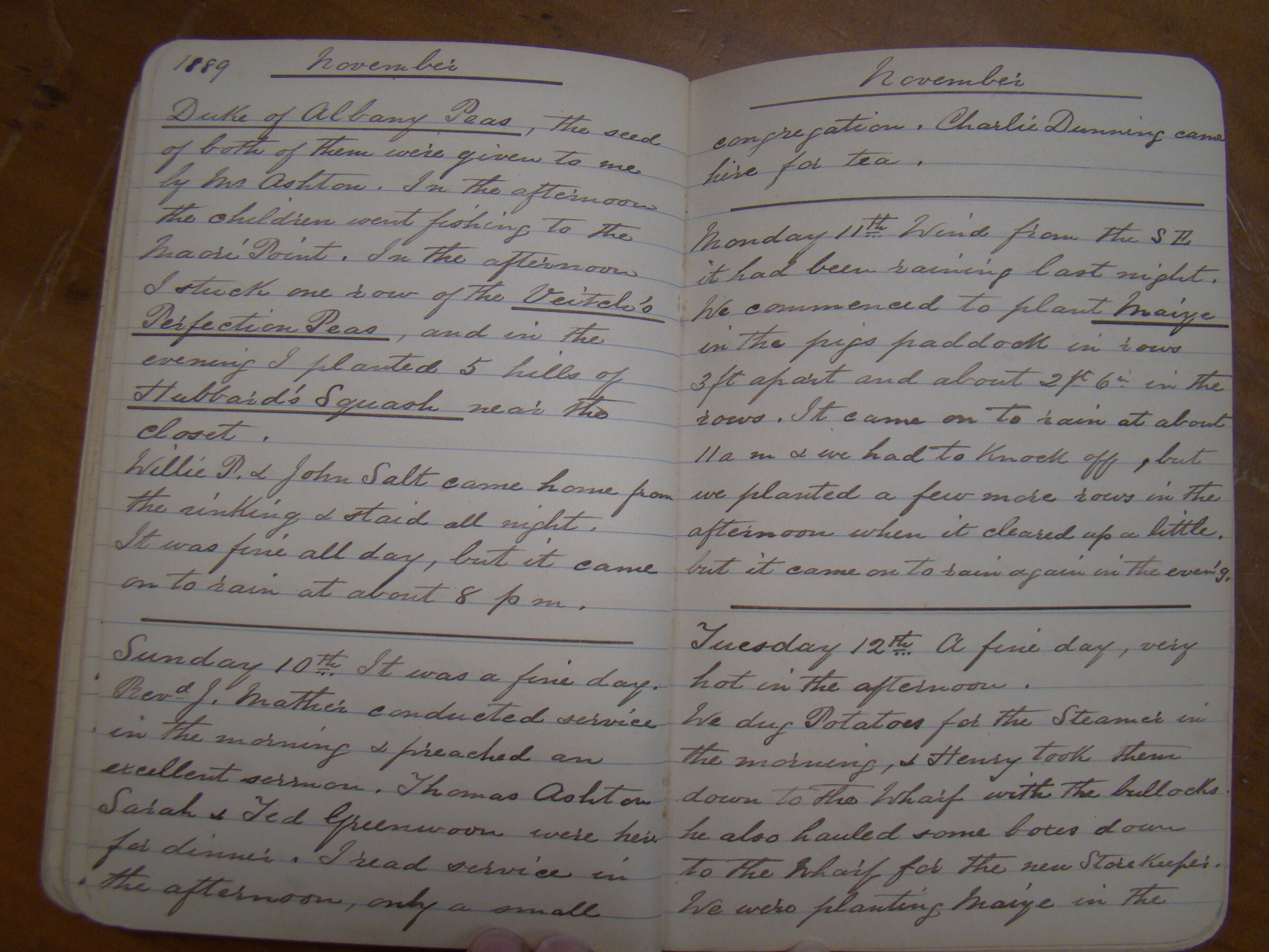 Original CS Clarke diary page