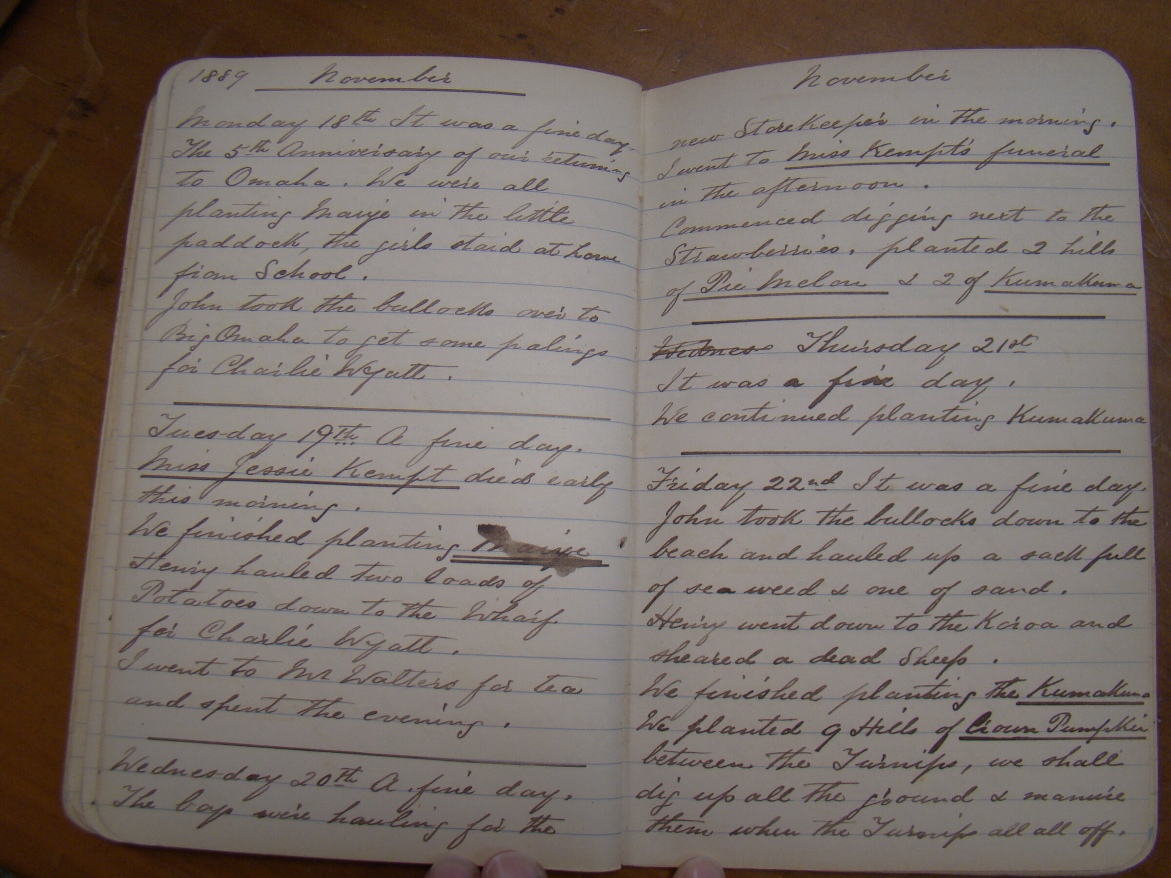 Original CS Clarke diary page