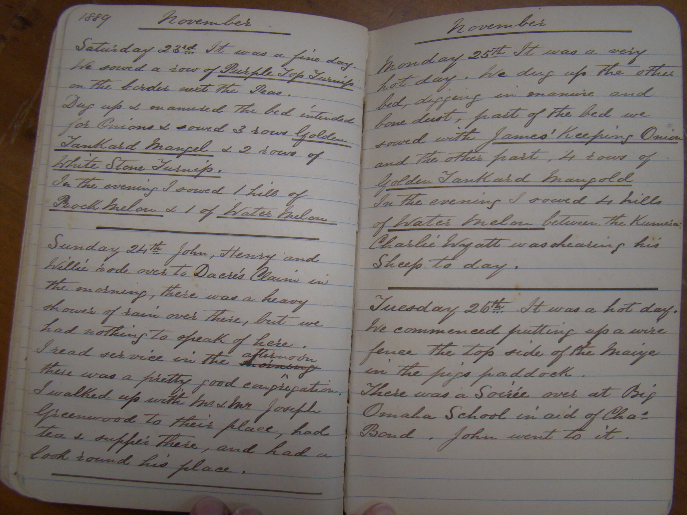 Original CS Clarke diary page