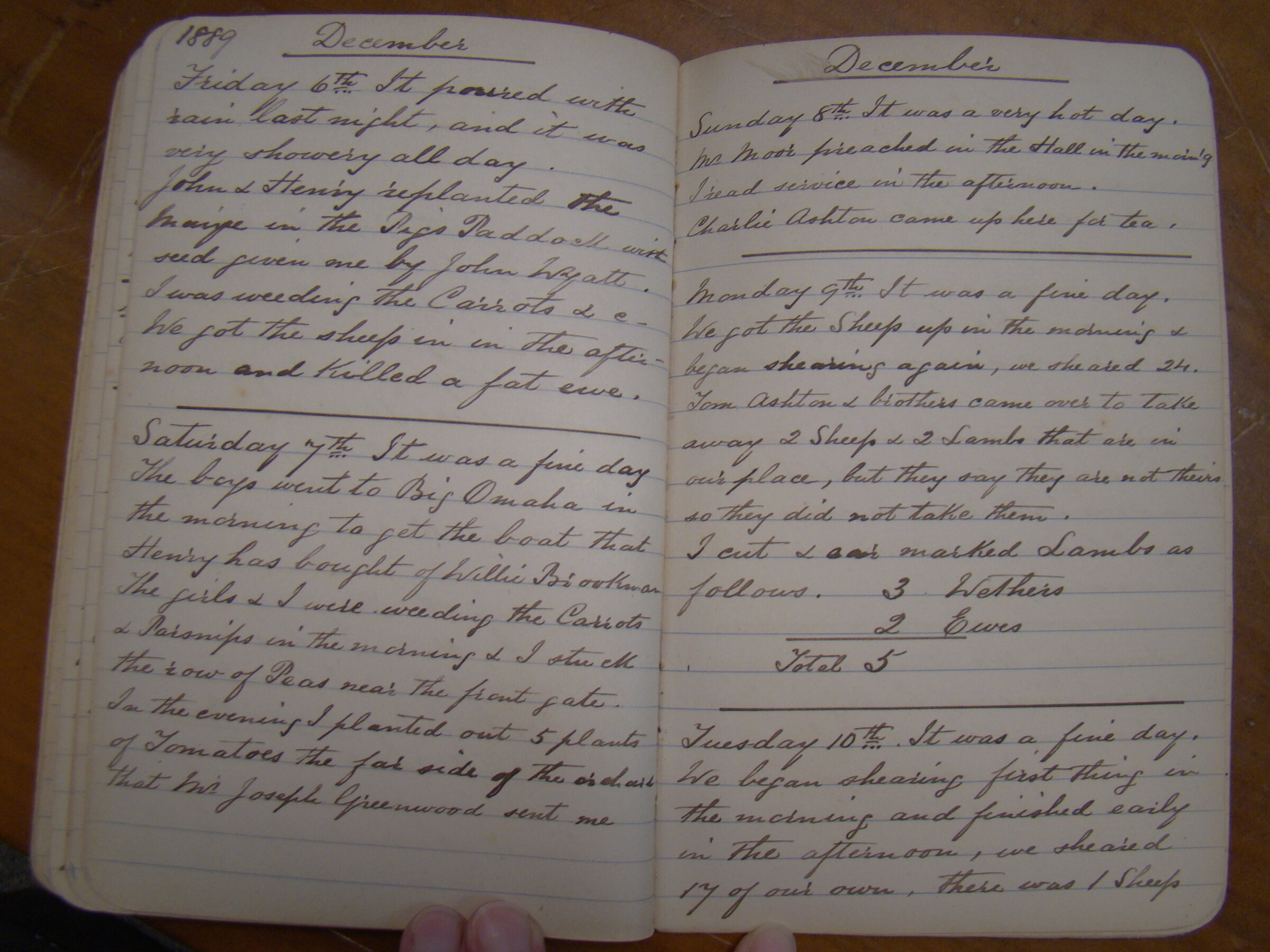 Original CS Clarke diary page