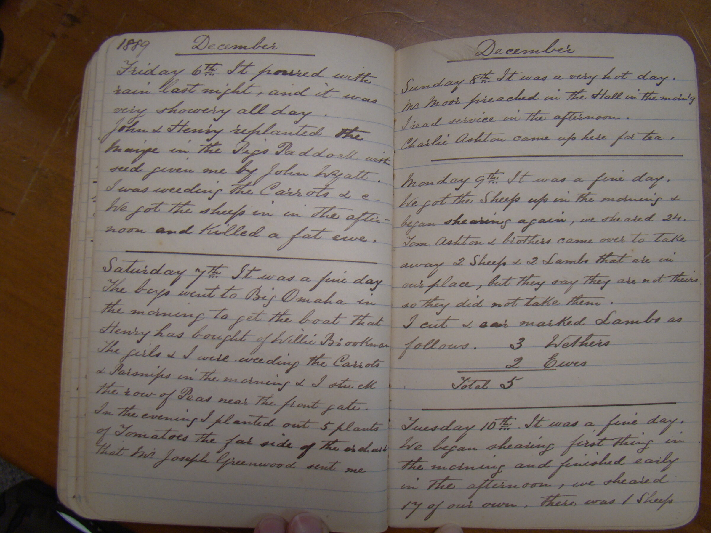 Original CS Clarke diary page