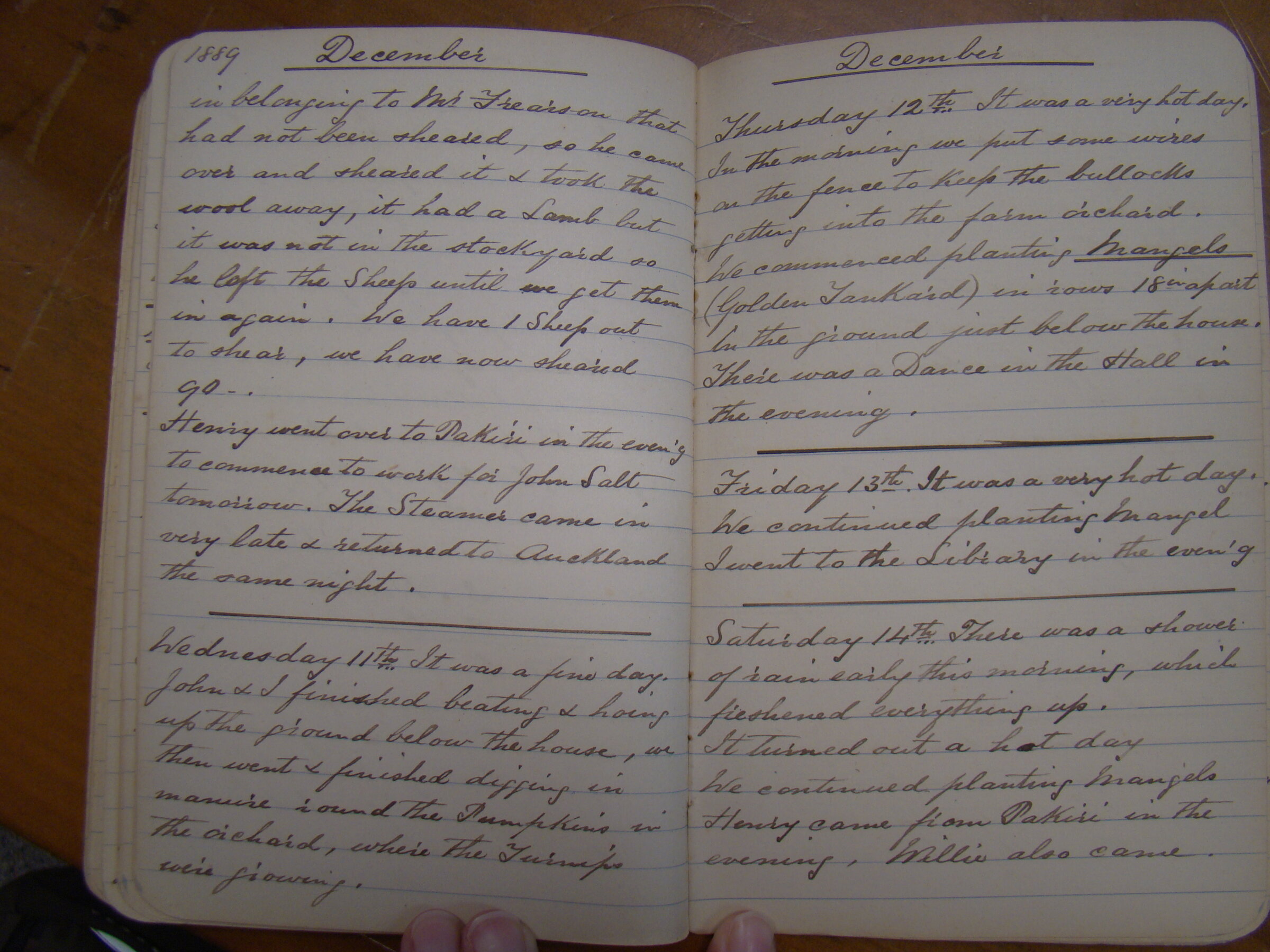 Original CS Clarke diary page