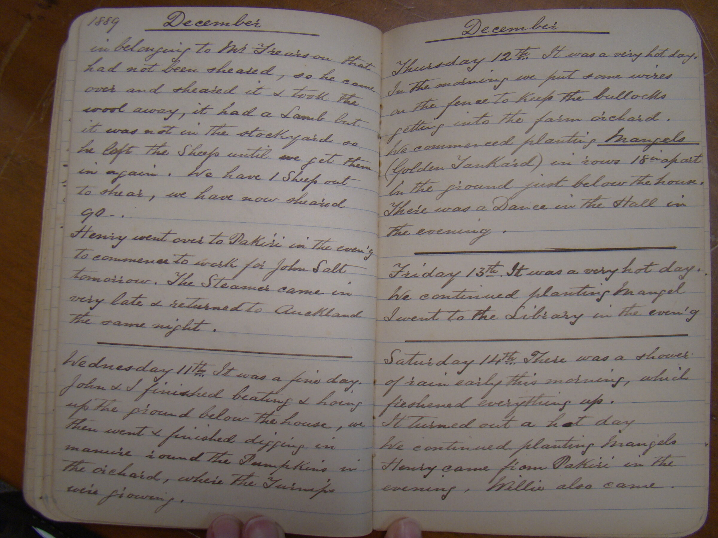 Original CS Clarke diary page