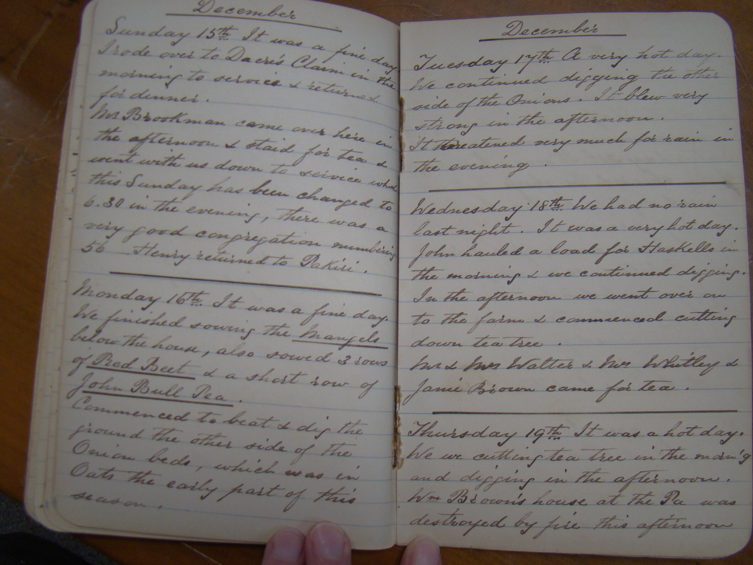 Original CS Clarke diary page