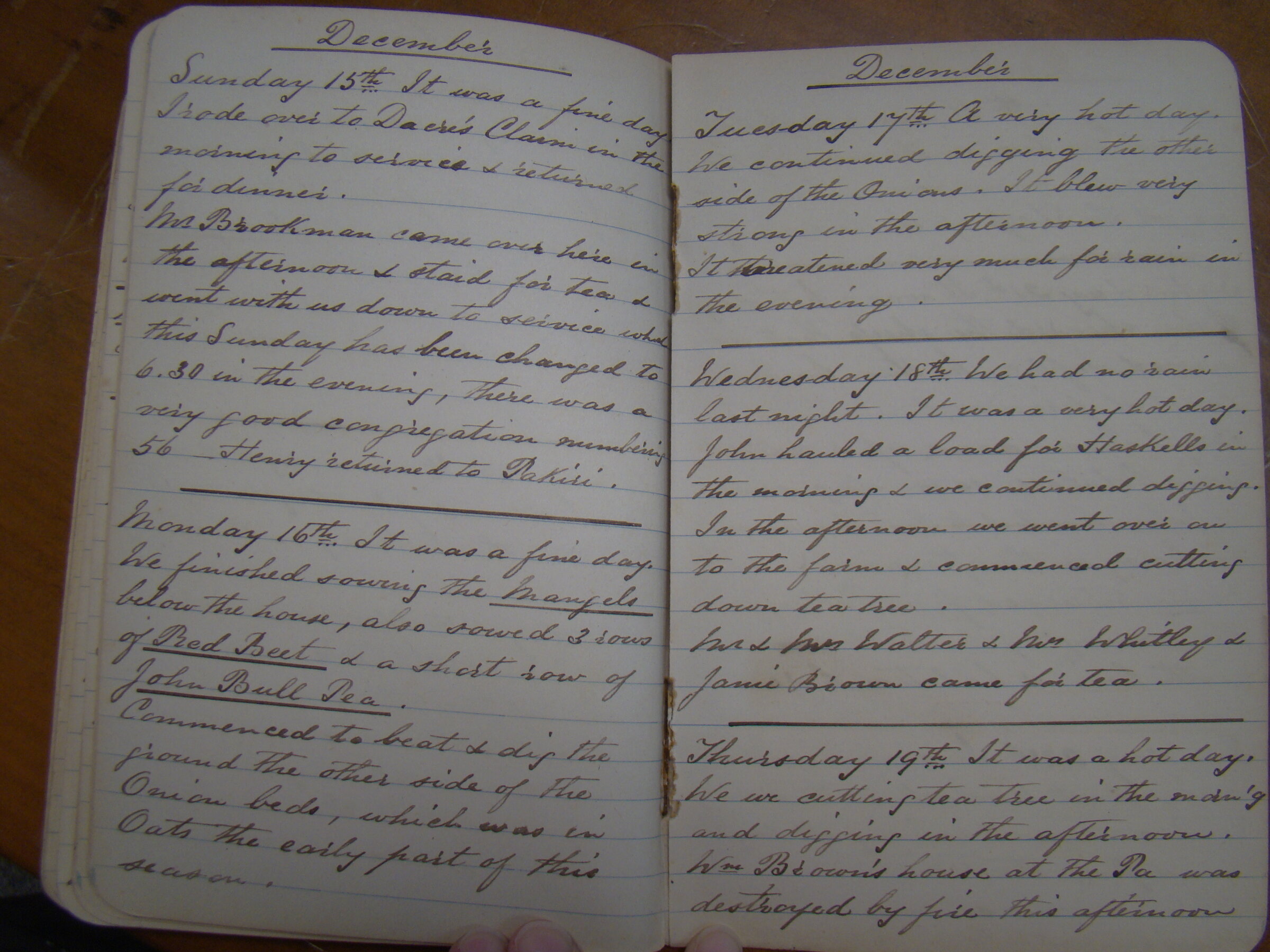 Original CS Clarke diary page