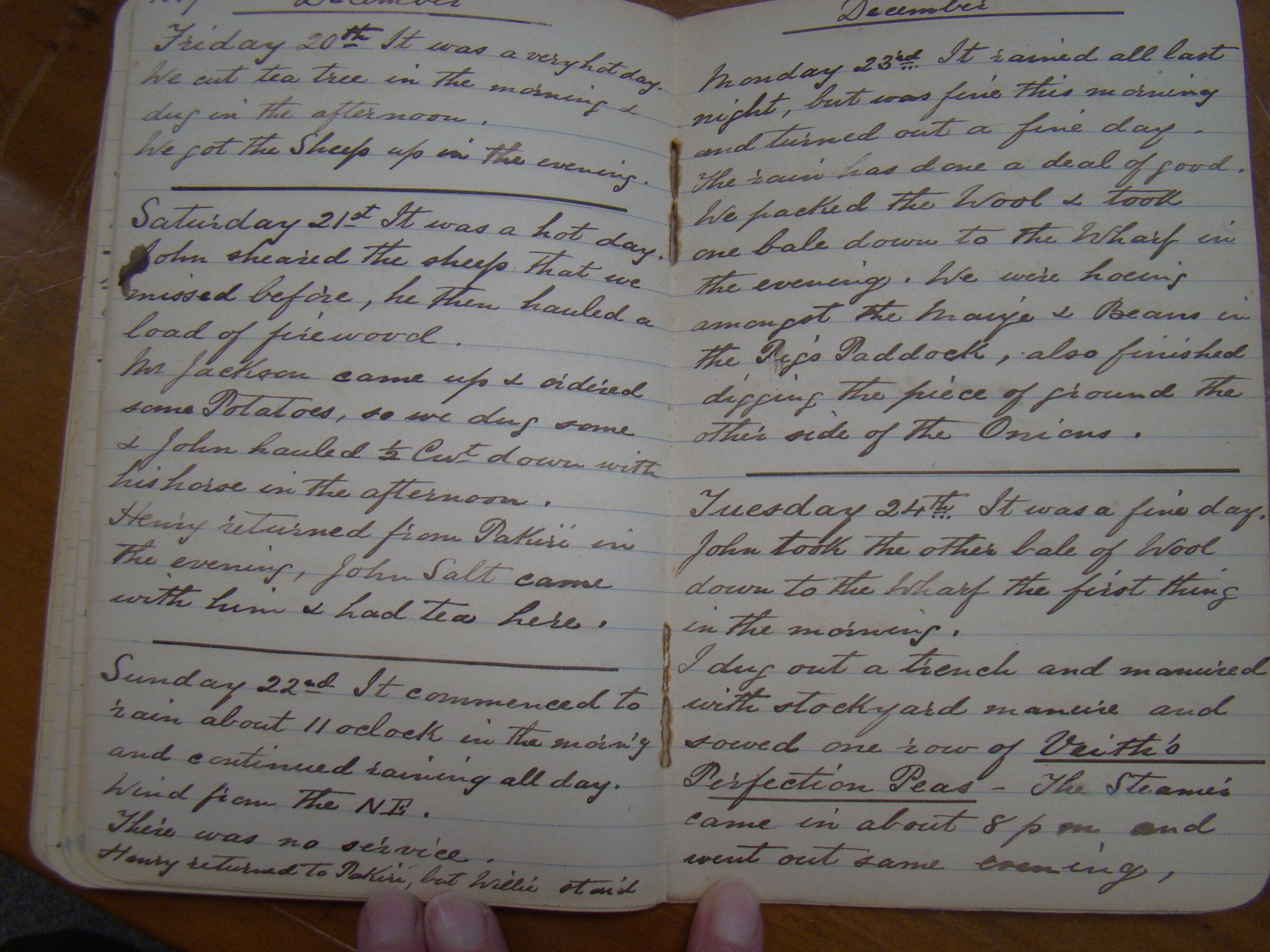 Original CS Clarke diary page