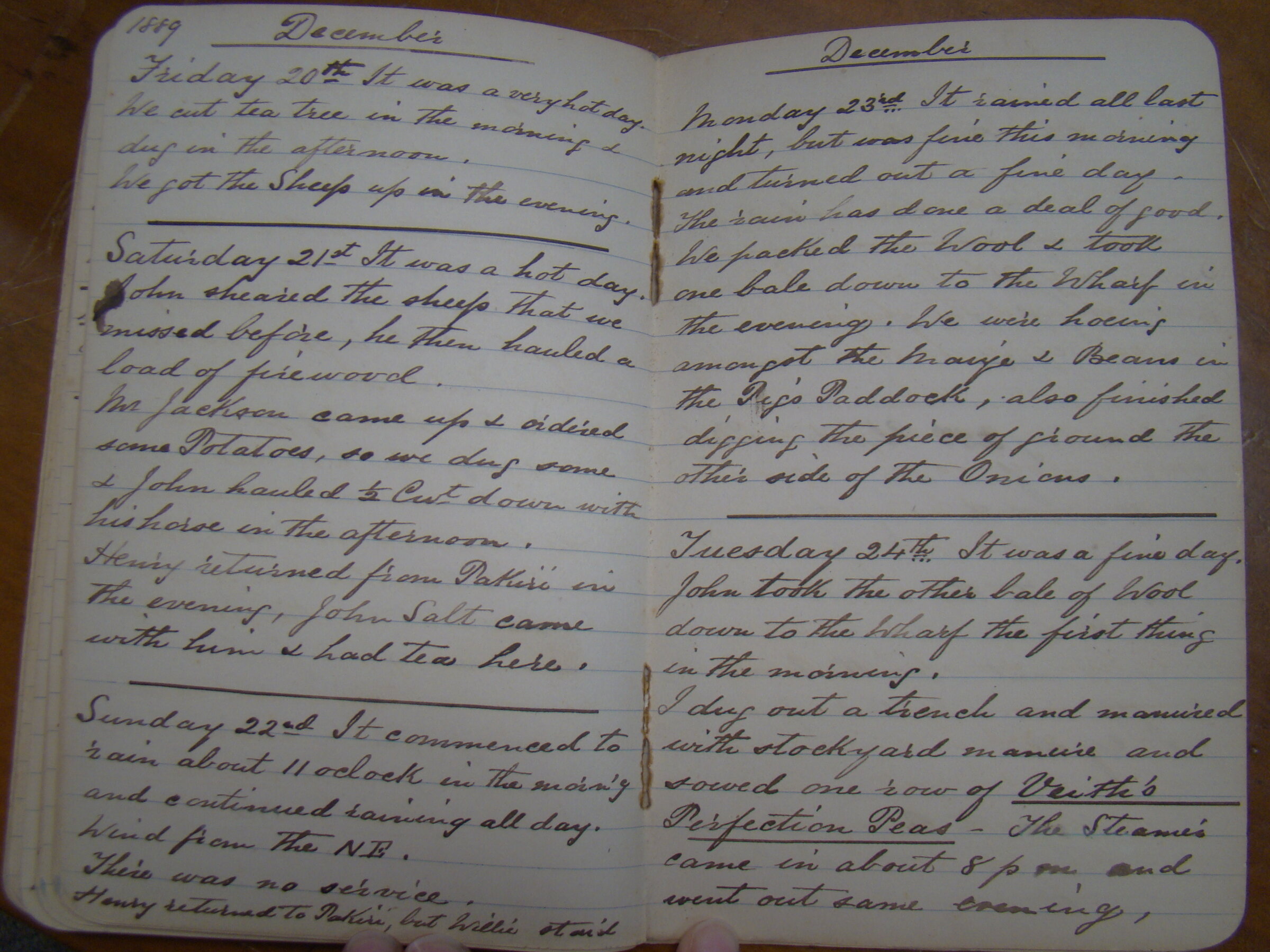 Original CS Clarke diary page