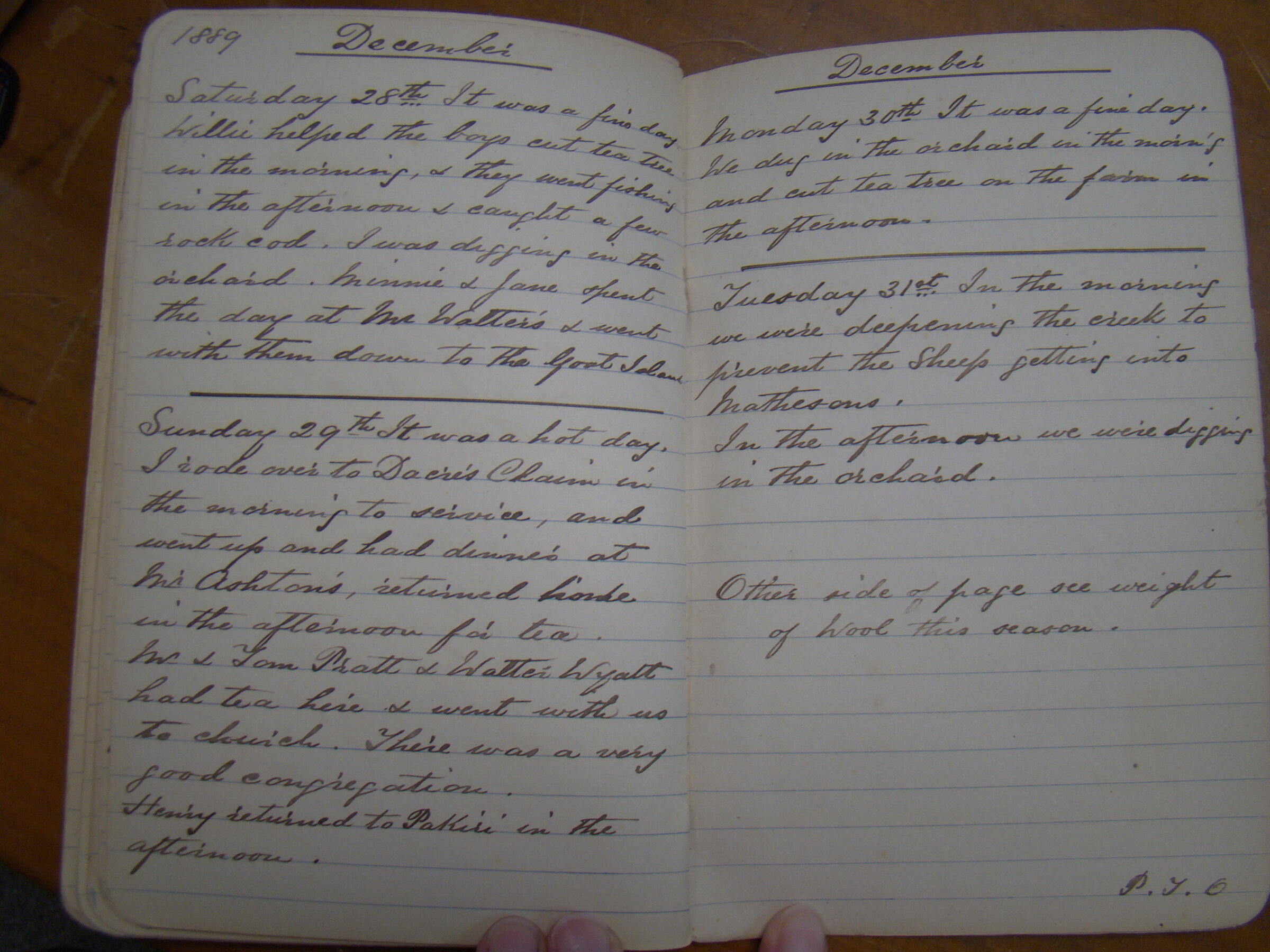 Original CS Clarke diary page