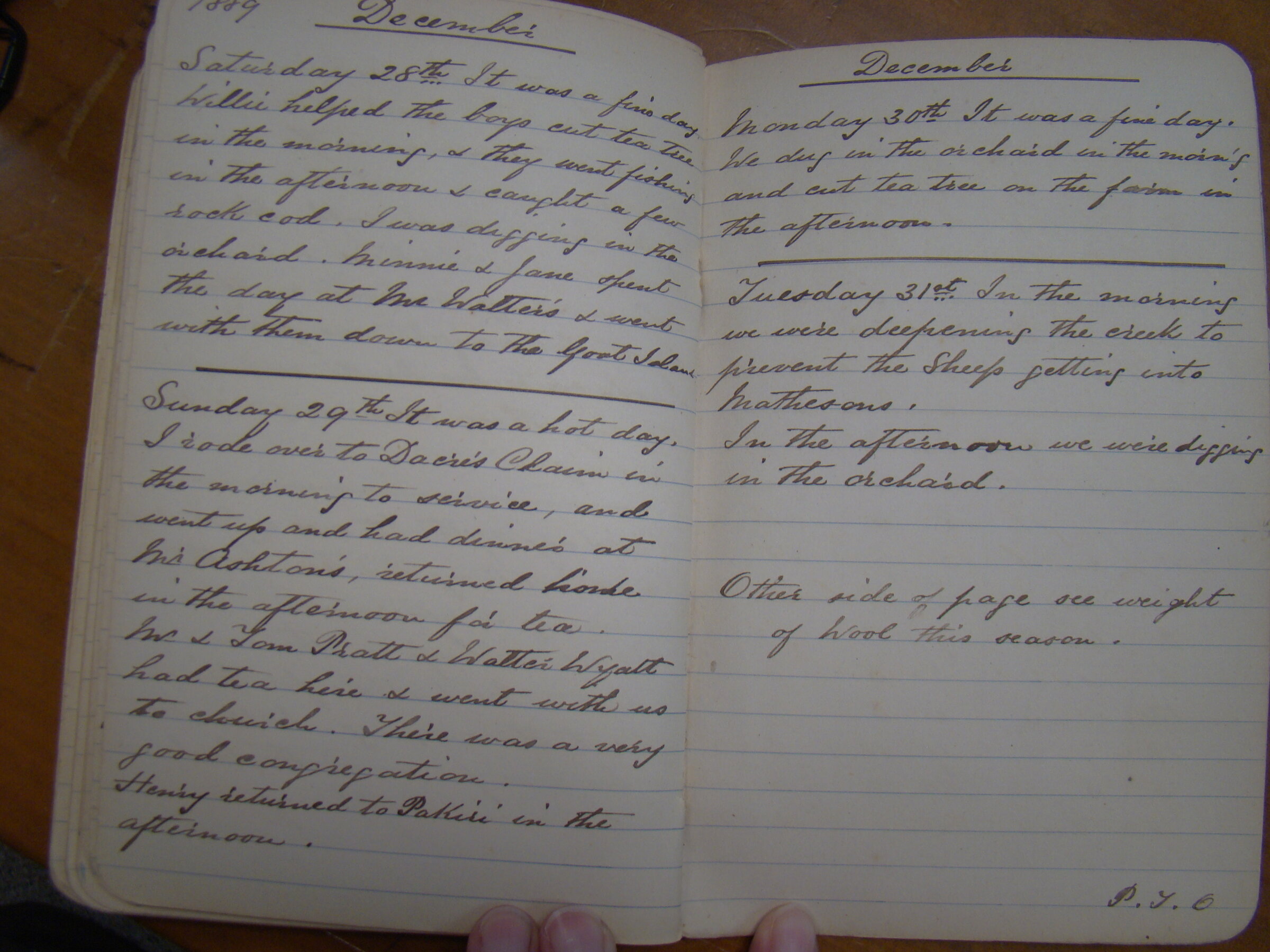 Original CS Clarke diary page