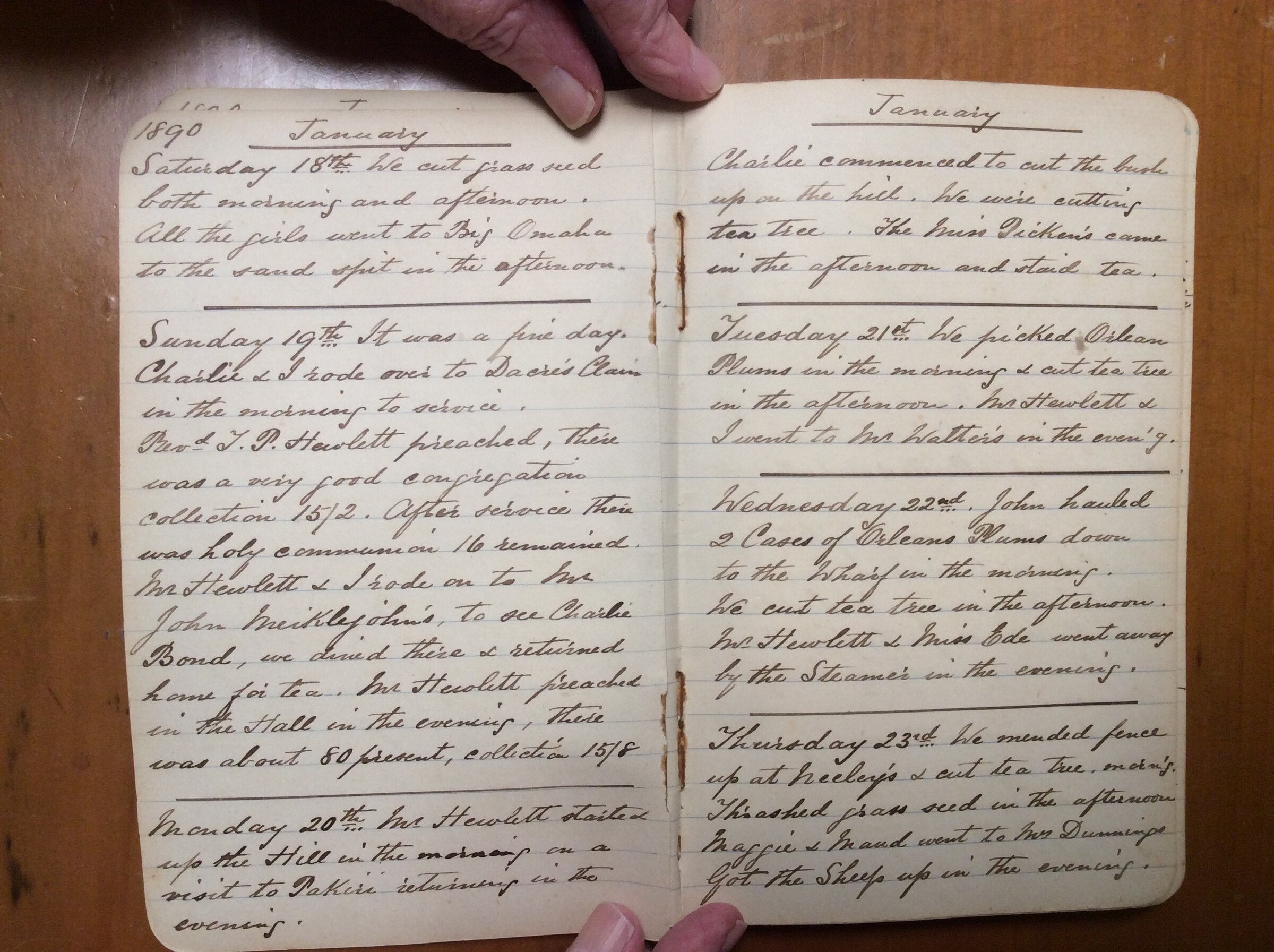Original CS Clarke diary page