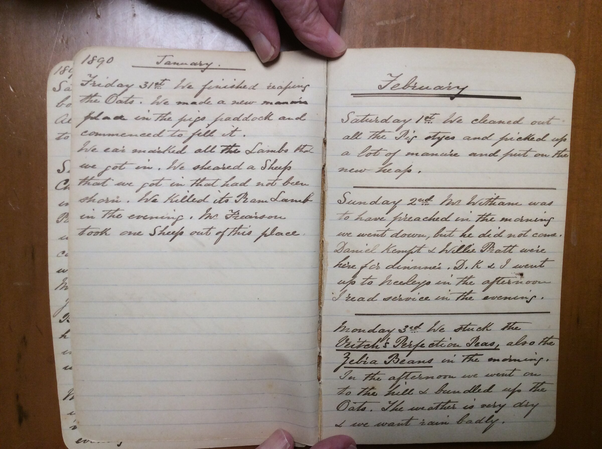 Original CS Clarke diary page