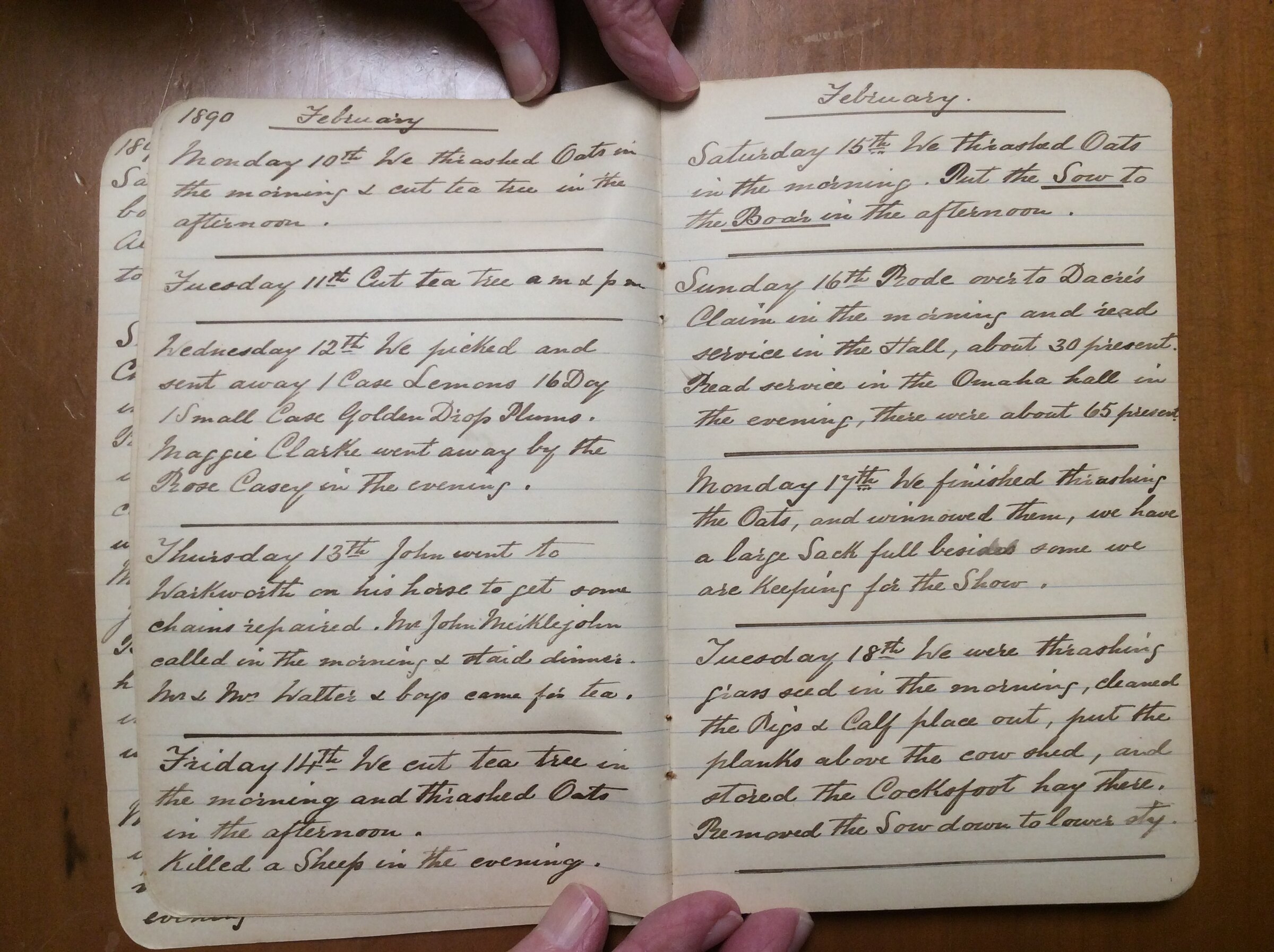 Original CS Clarke diary page