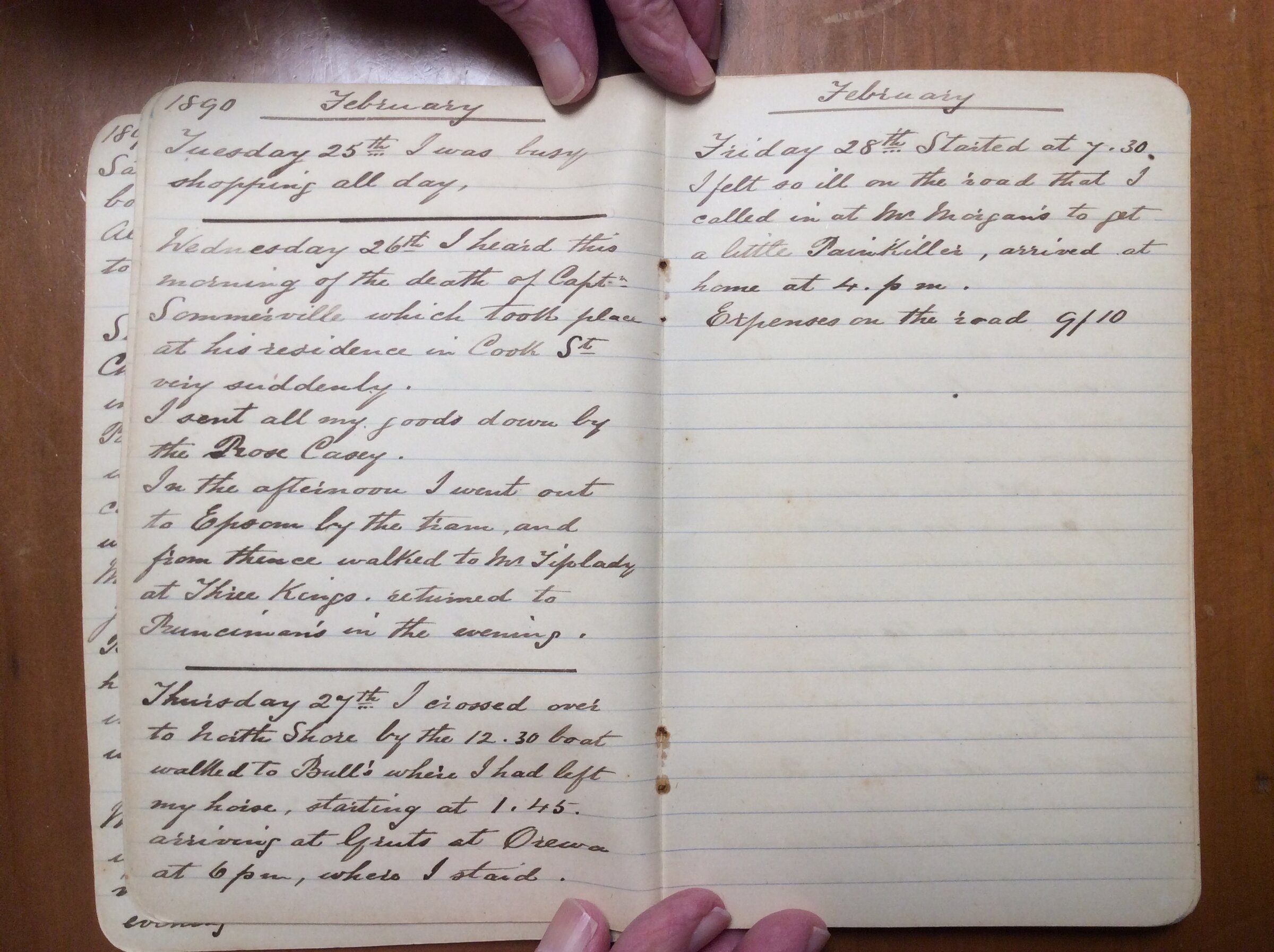 Original CS Clarke diary page