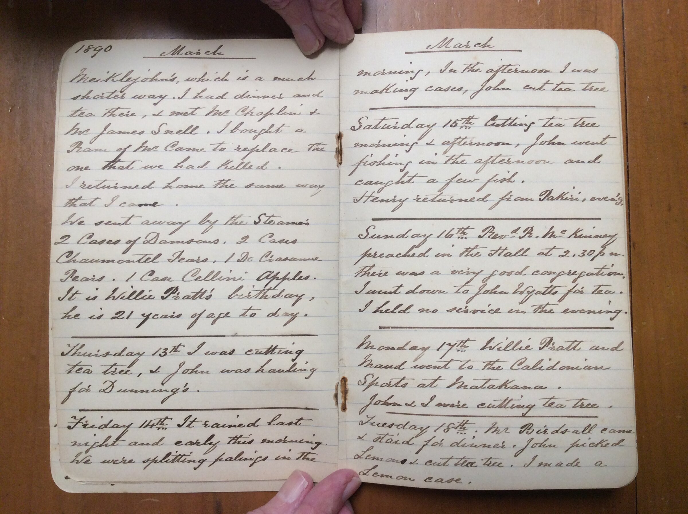 Original CS Clarke diary page