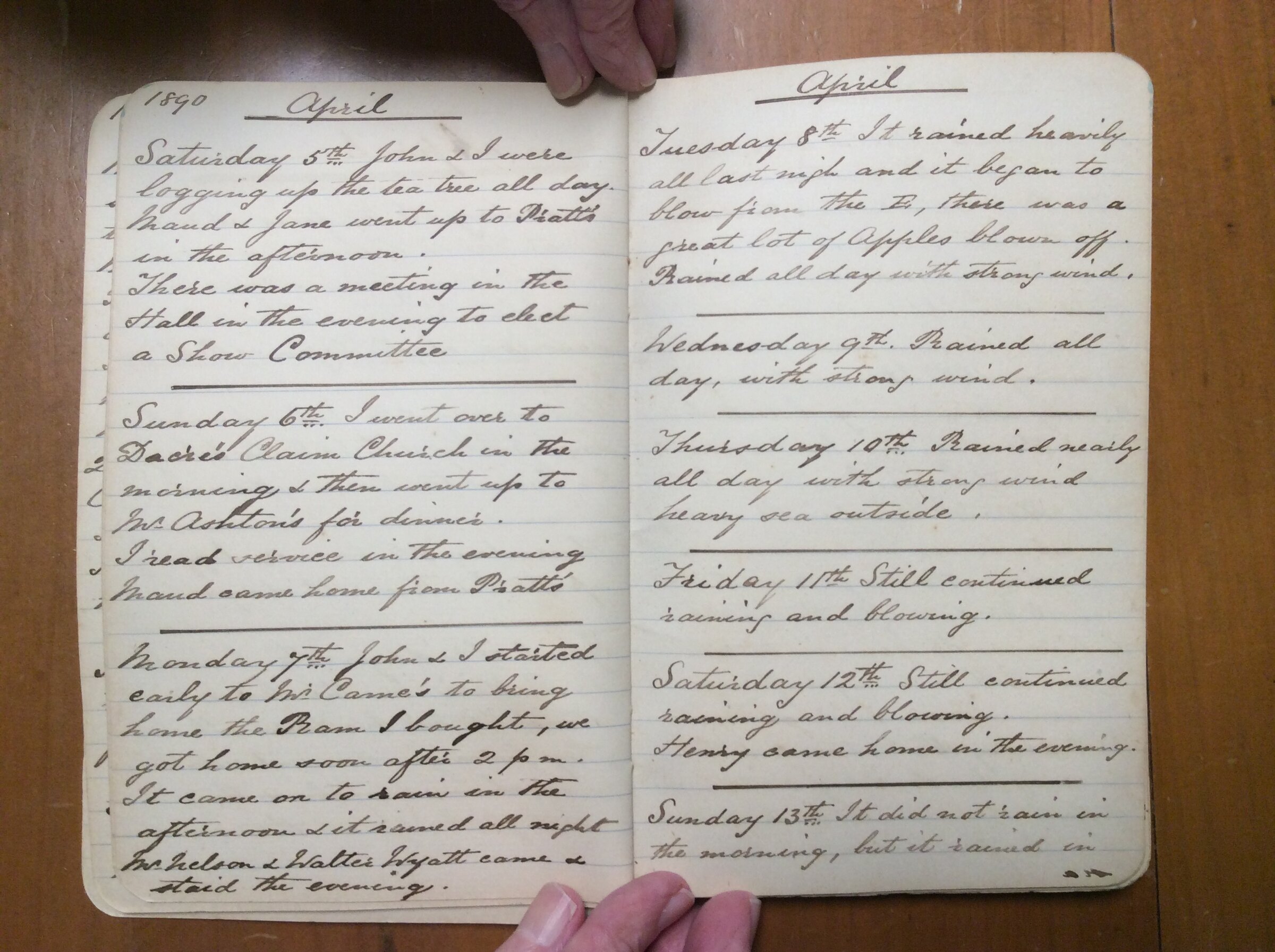 Original CS Clarke diary page