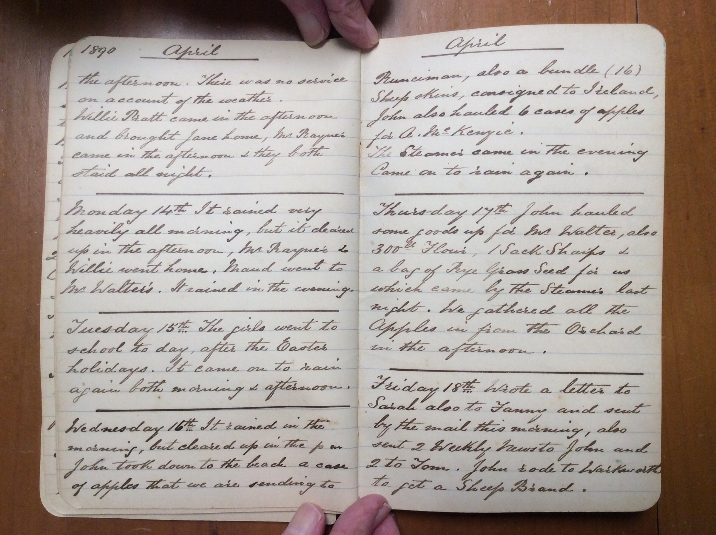 Original CS Clarke diary page