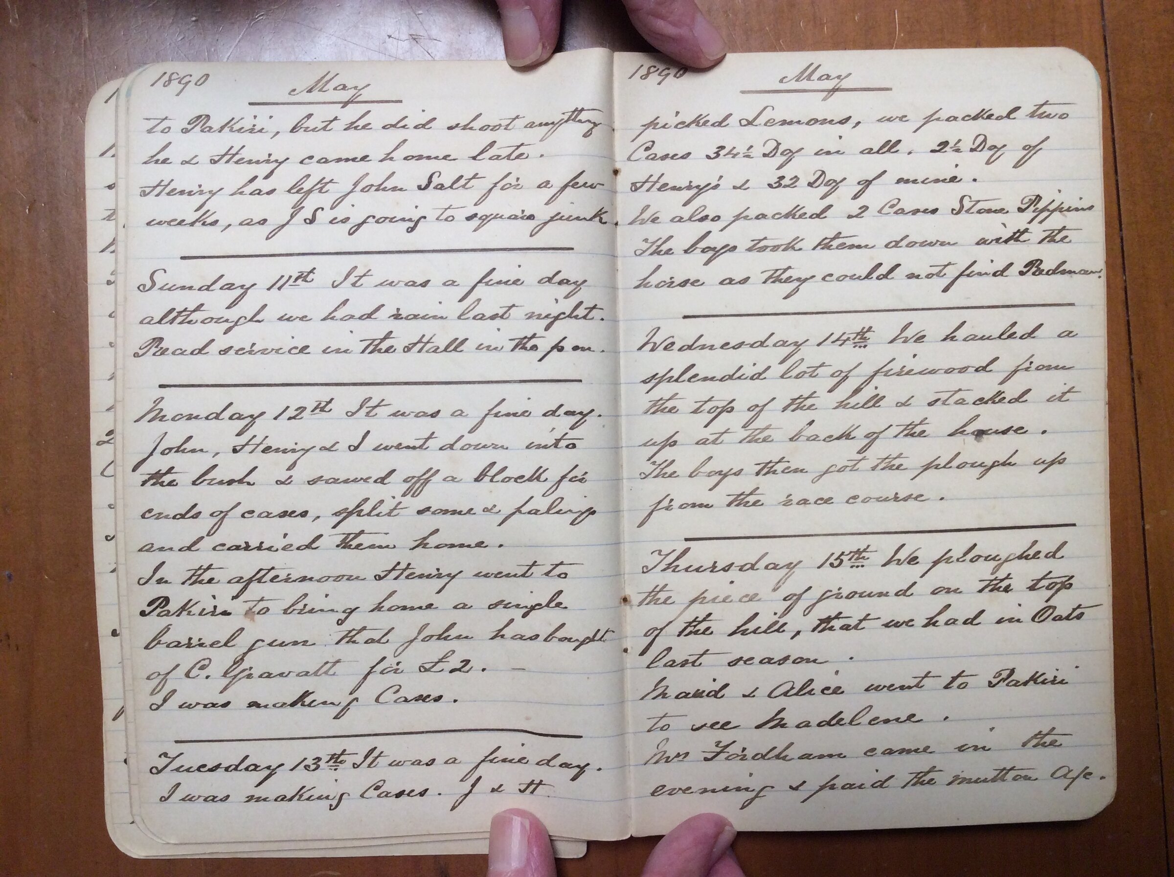 Original CS Clarke diary page