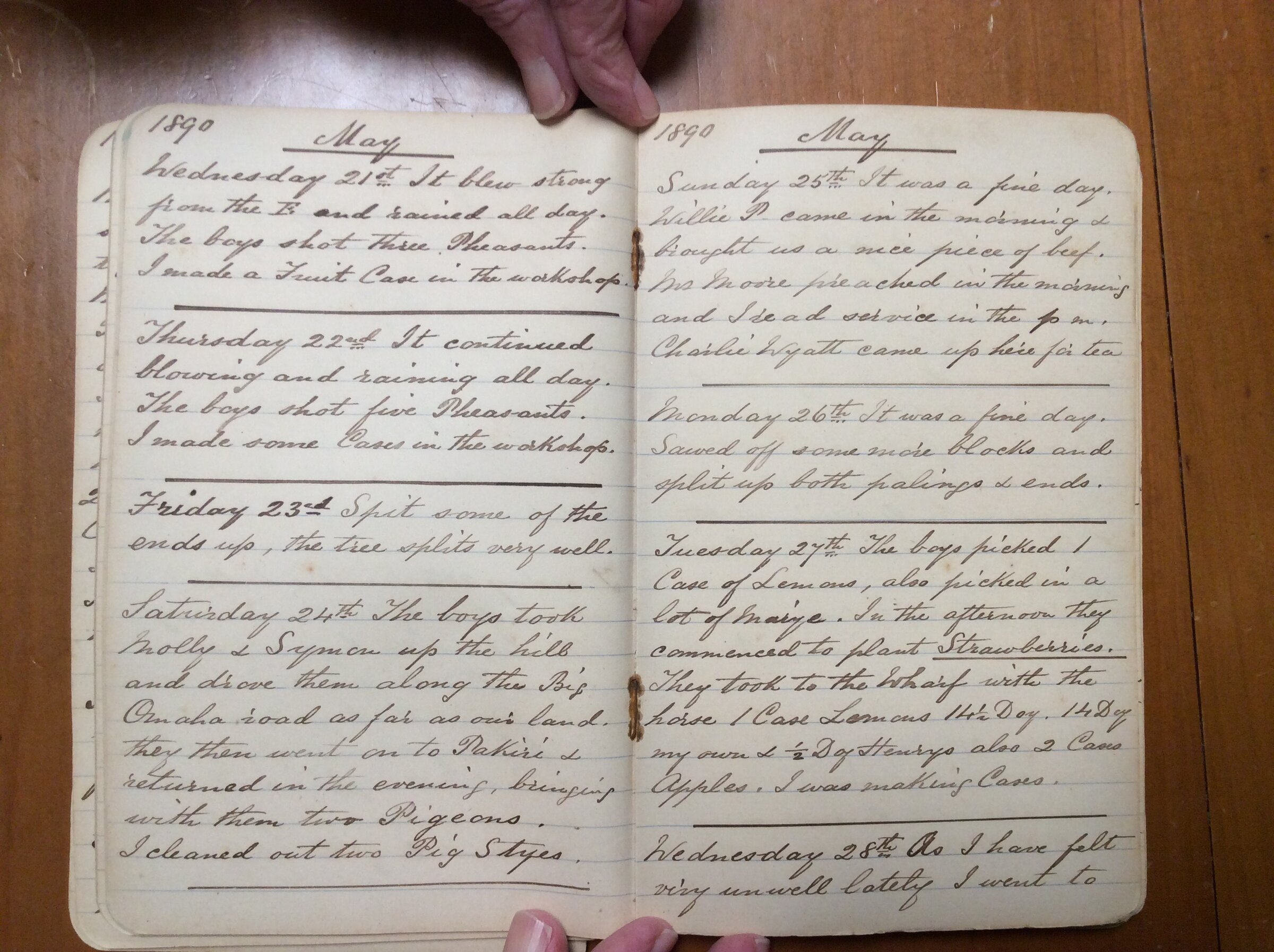 Original CS Clarke diary page