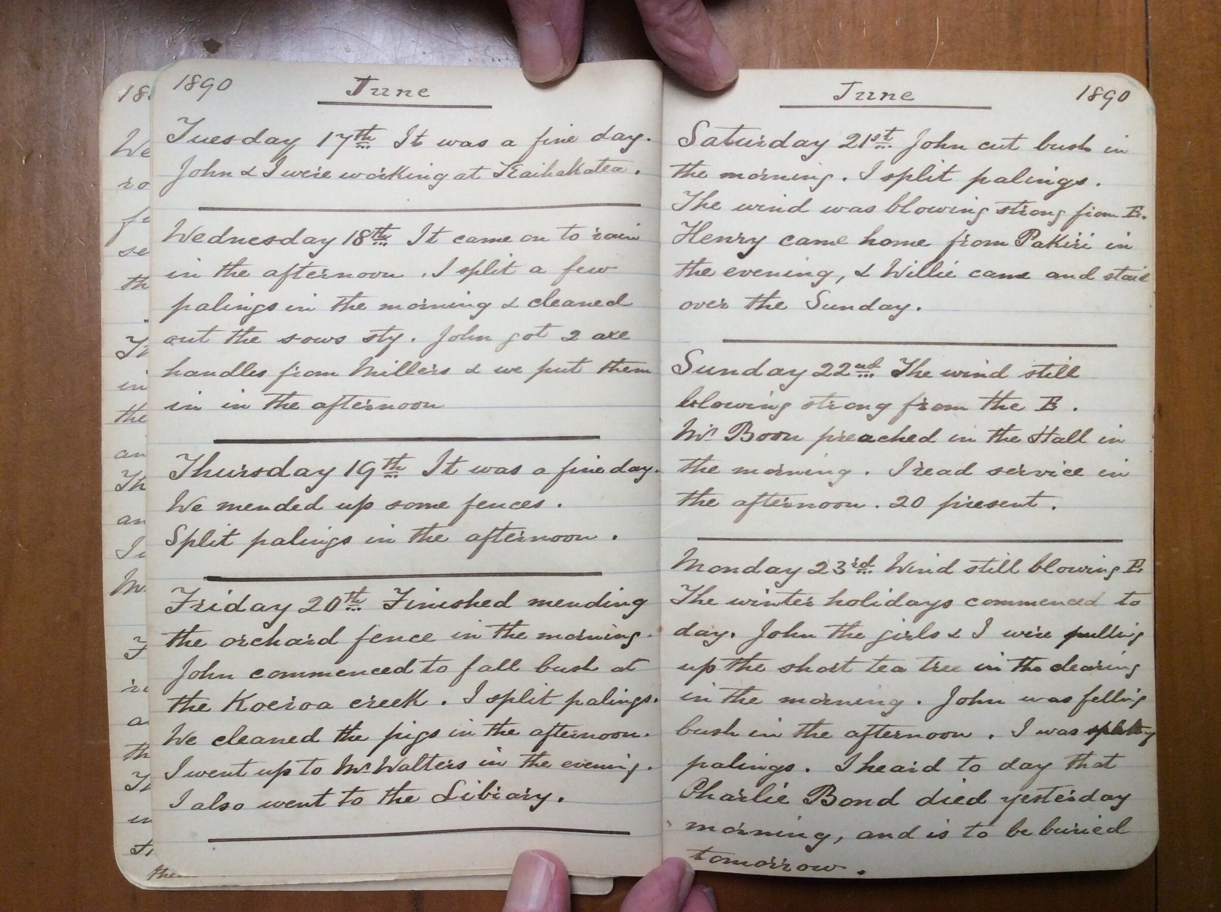 Original CS Clarke diary page