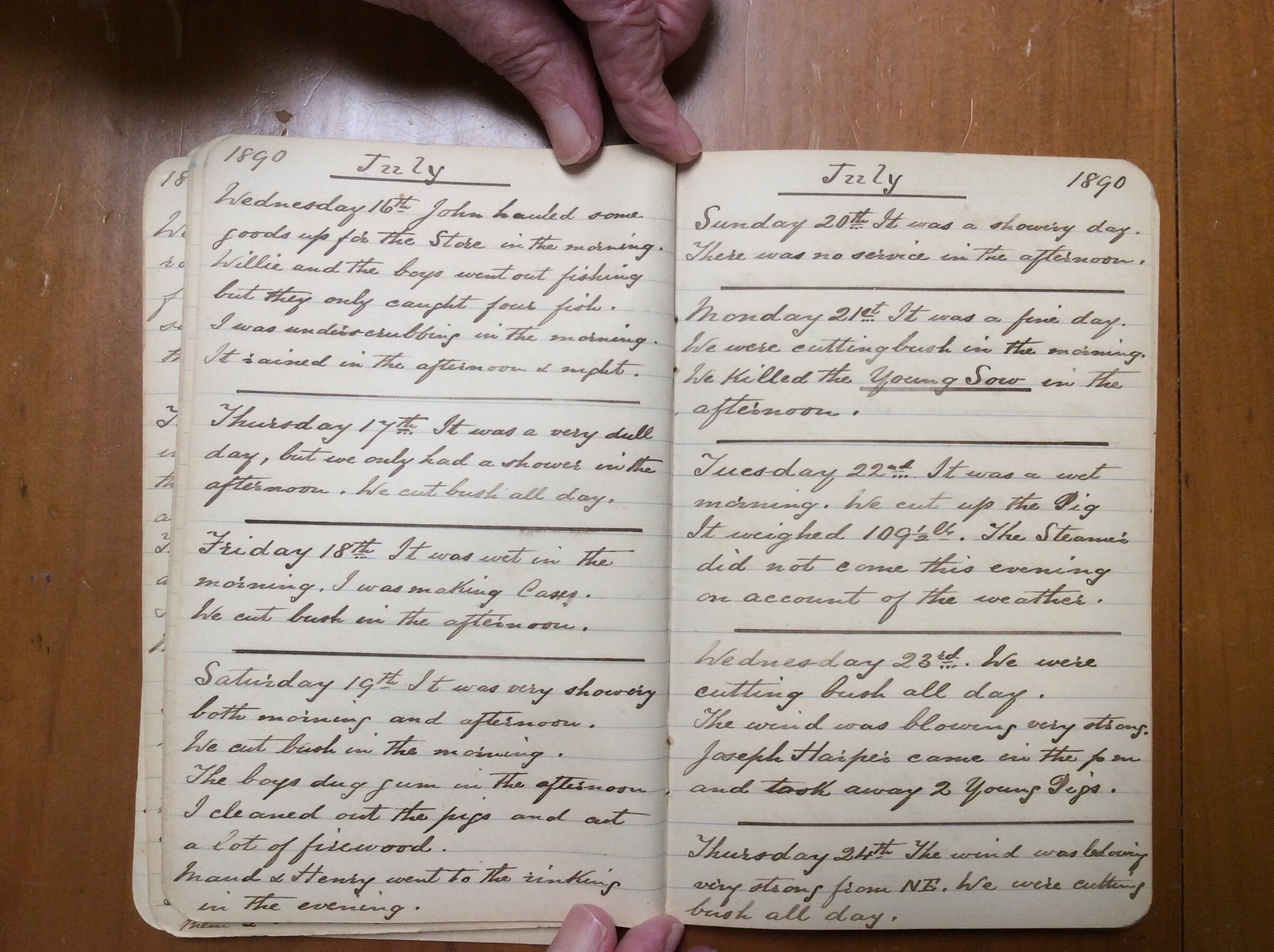 Original CS Clarke diary page